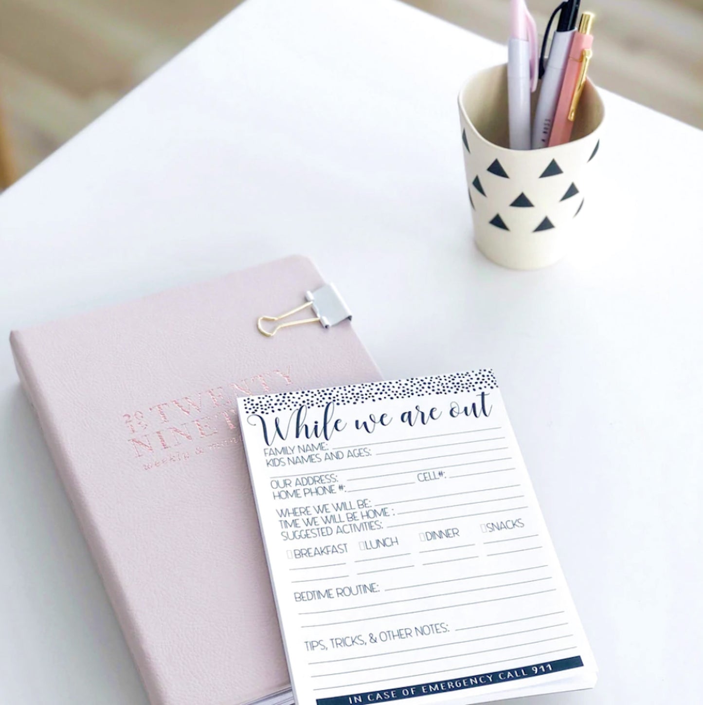 Babysitter Note Pads