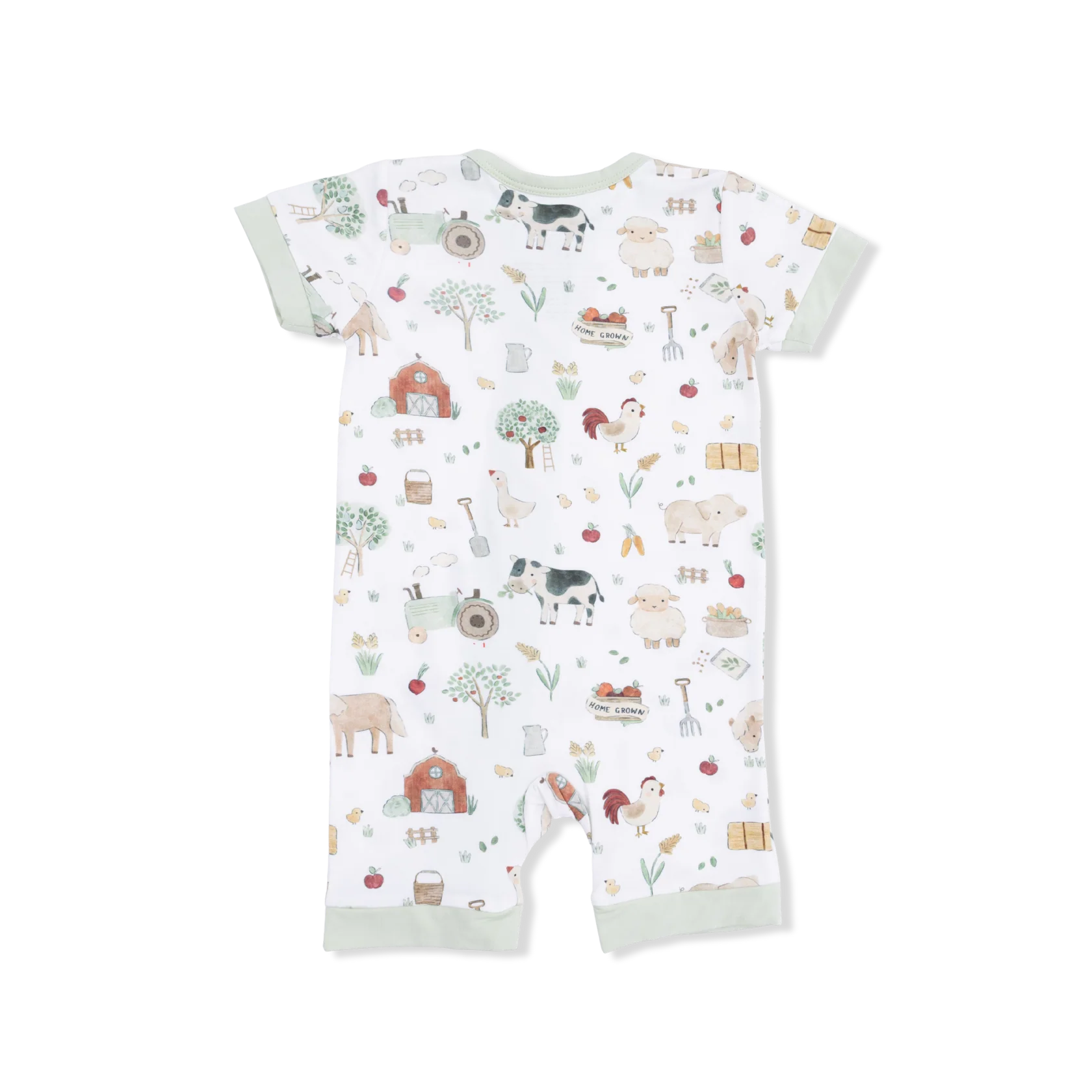 Farm Animals Shortie 2-Way Zipper Romper