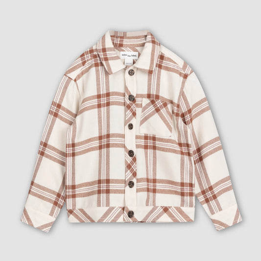 Copper Plaid Flannel Shirt