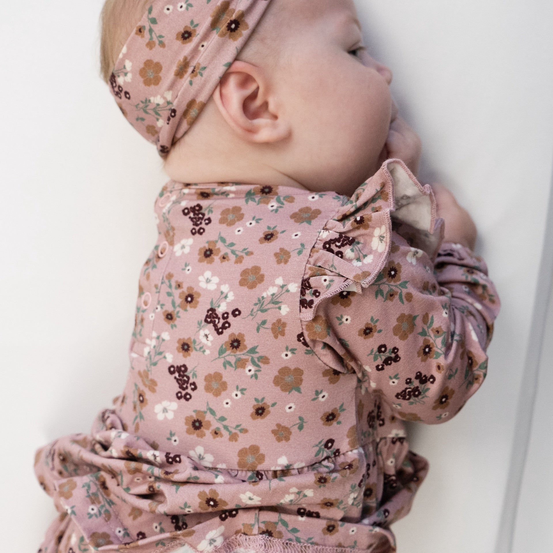 L/S Skirted Onesie - Velvet Garden