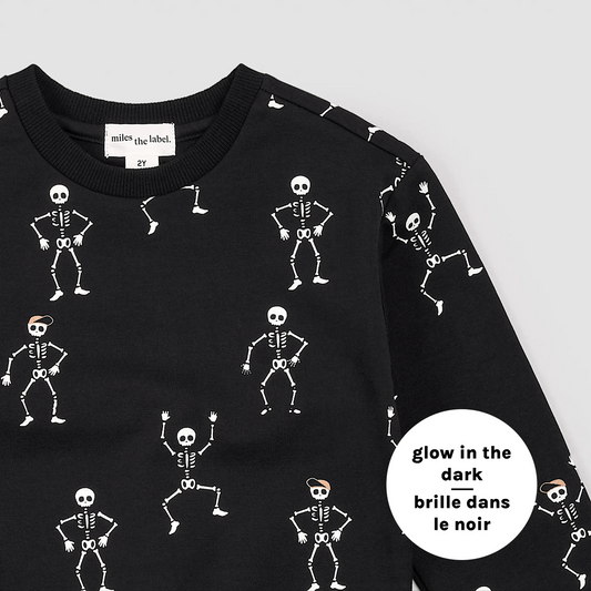 Glow-in-the-dark Skeleton Crewneck