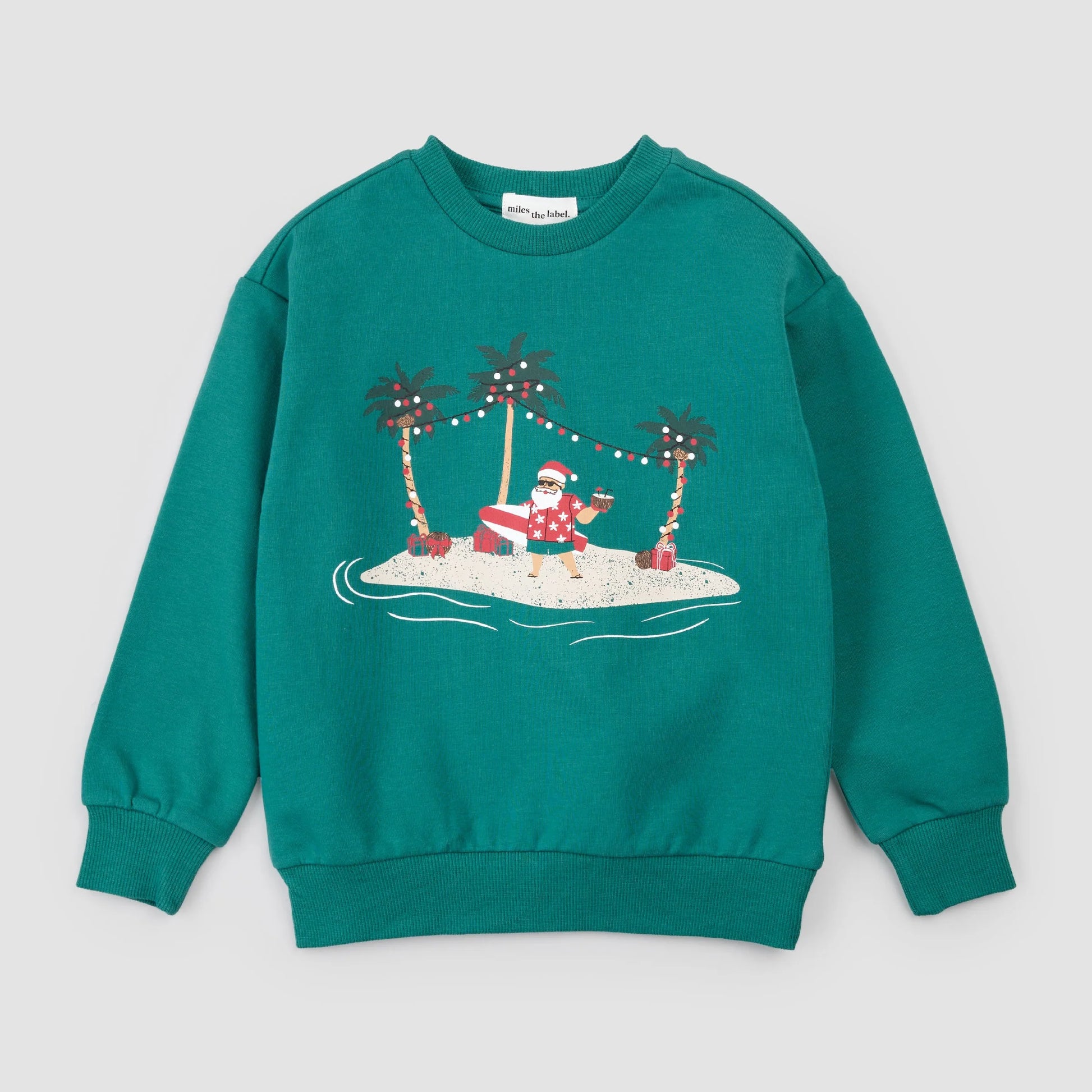 Hawaiian Santa Teal Crewneck - 20% off!