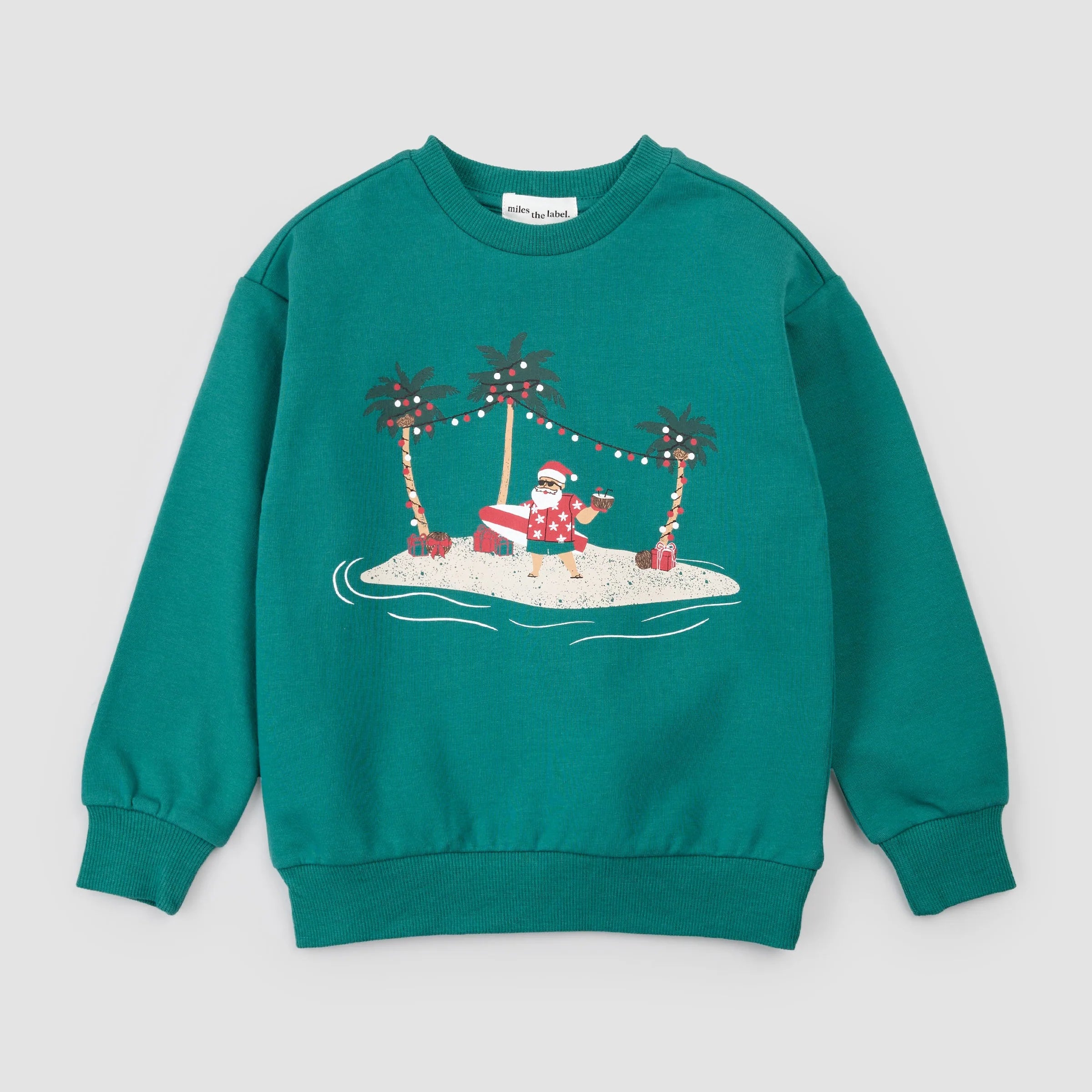 Hawaiian Santa Teal Crewneck - 20% off!