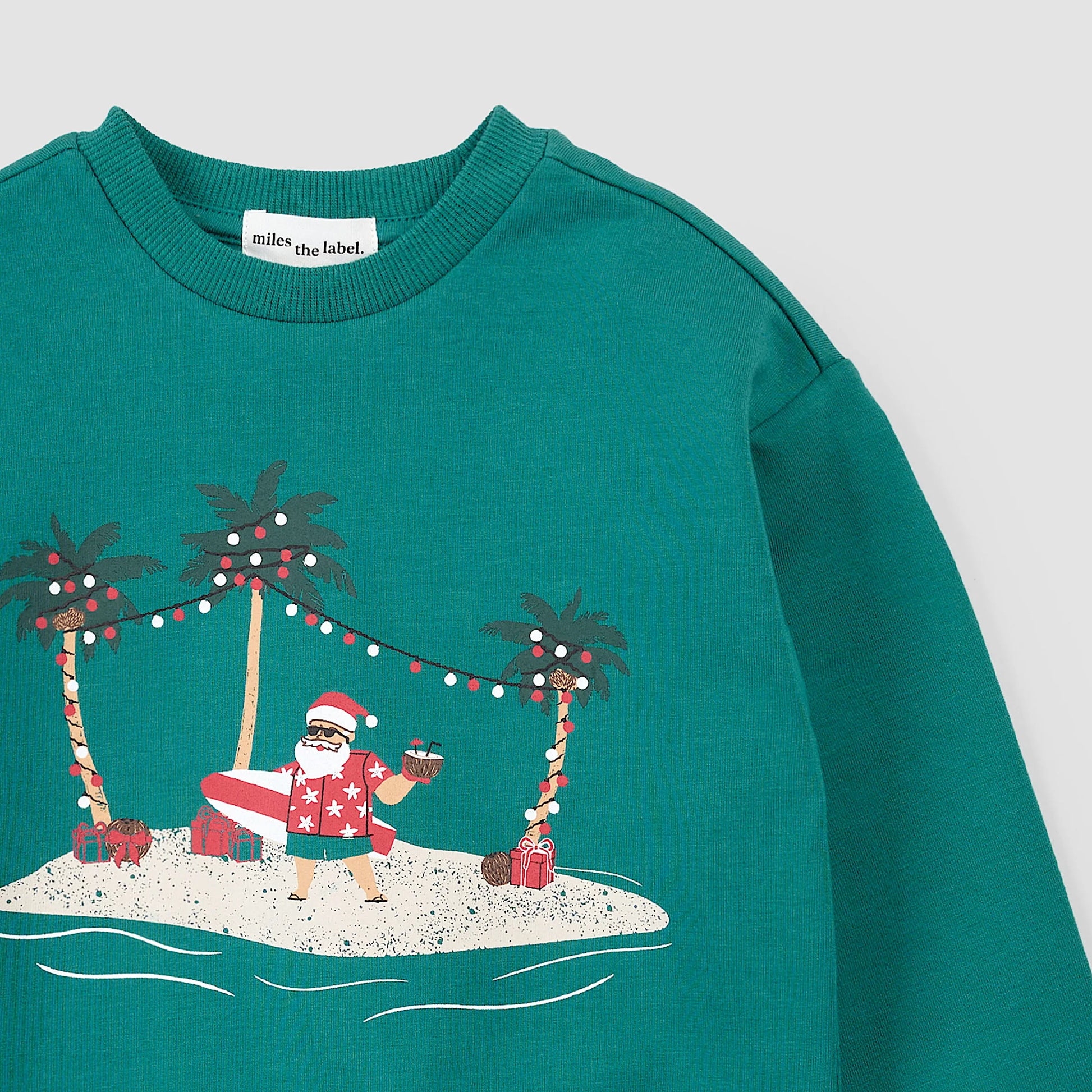 Hawaiian Santa Teal Crewneck - 20% off!
