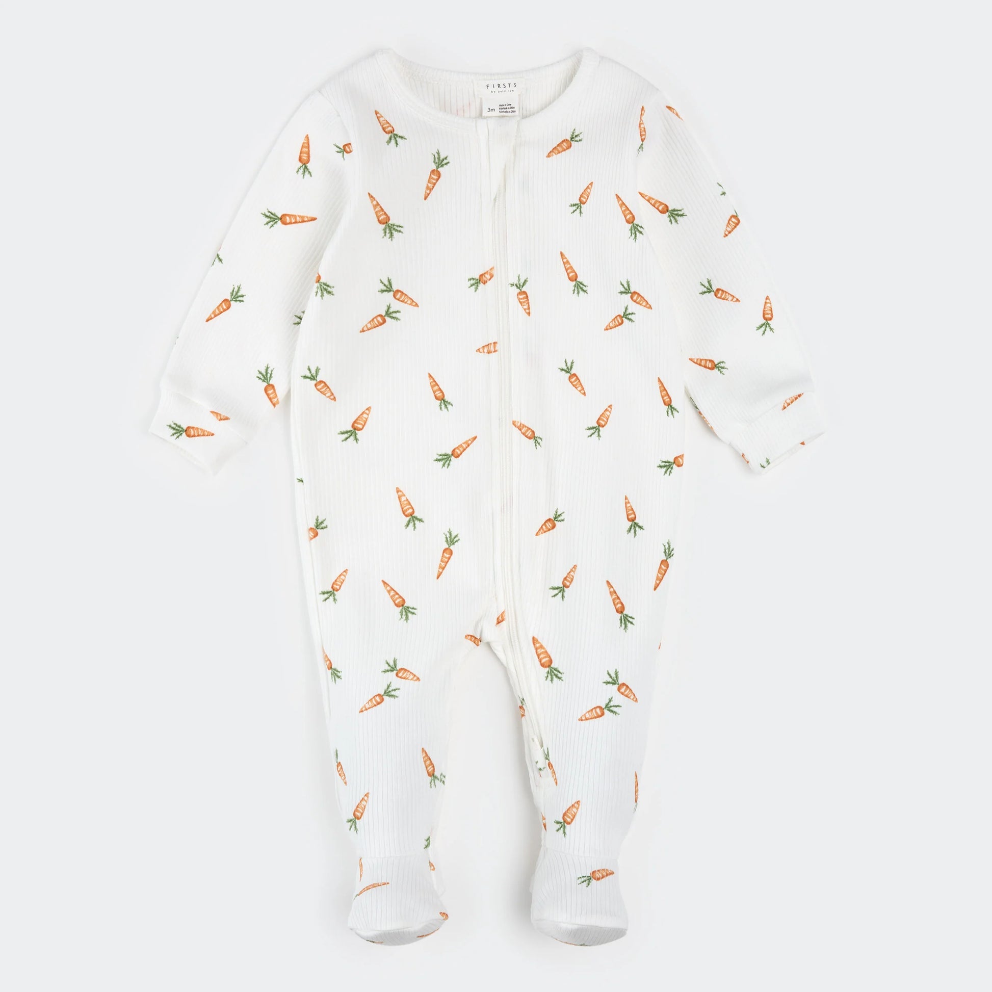 Carrot Ribbed Footed Romper