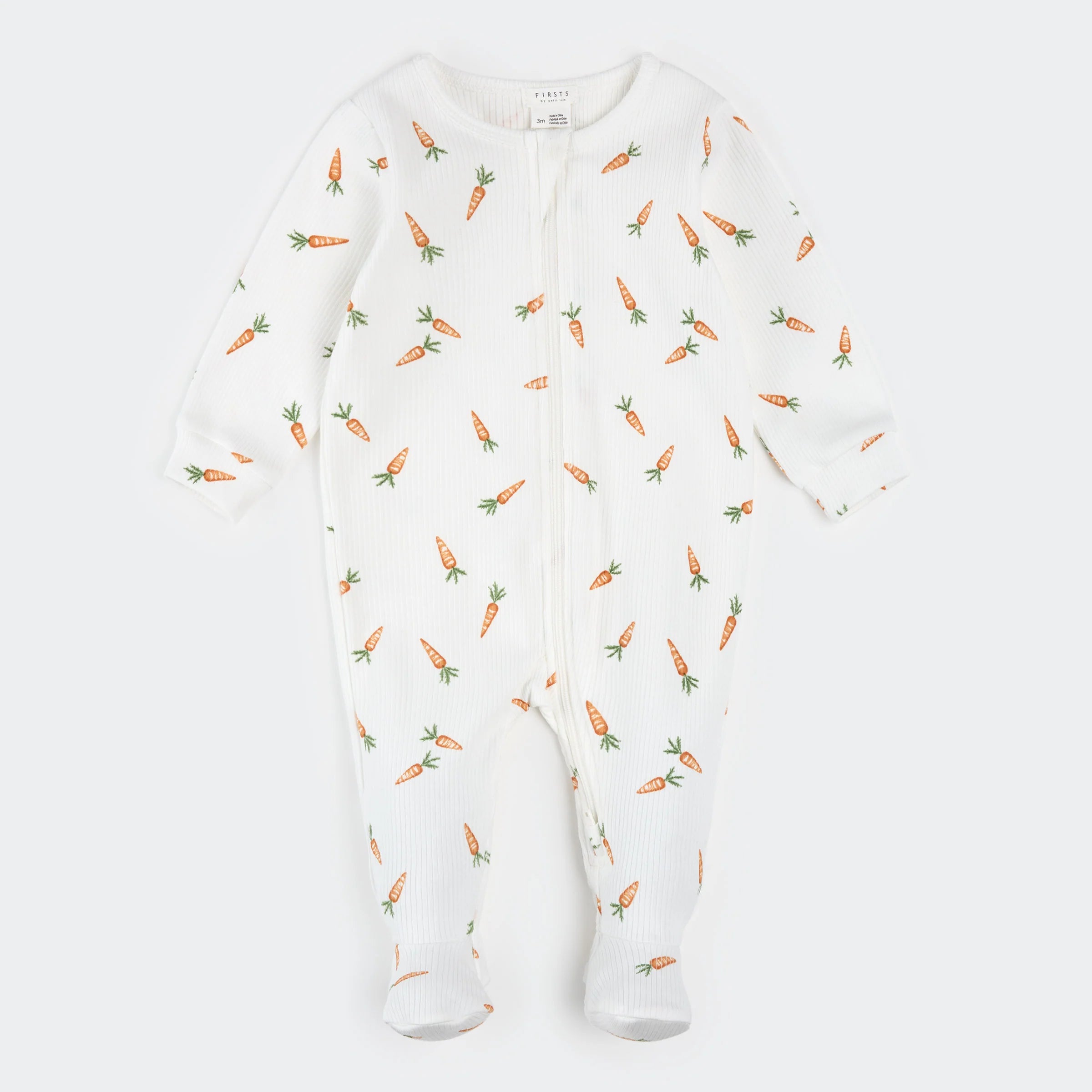 Carrot Ribbed Footed Romper