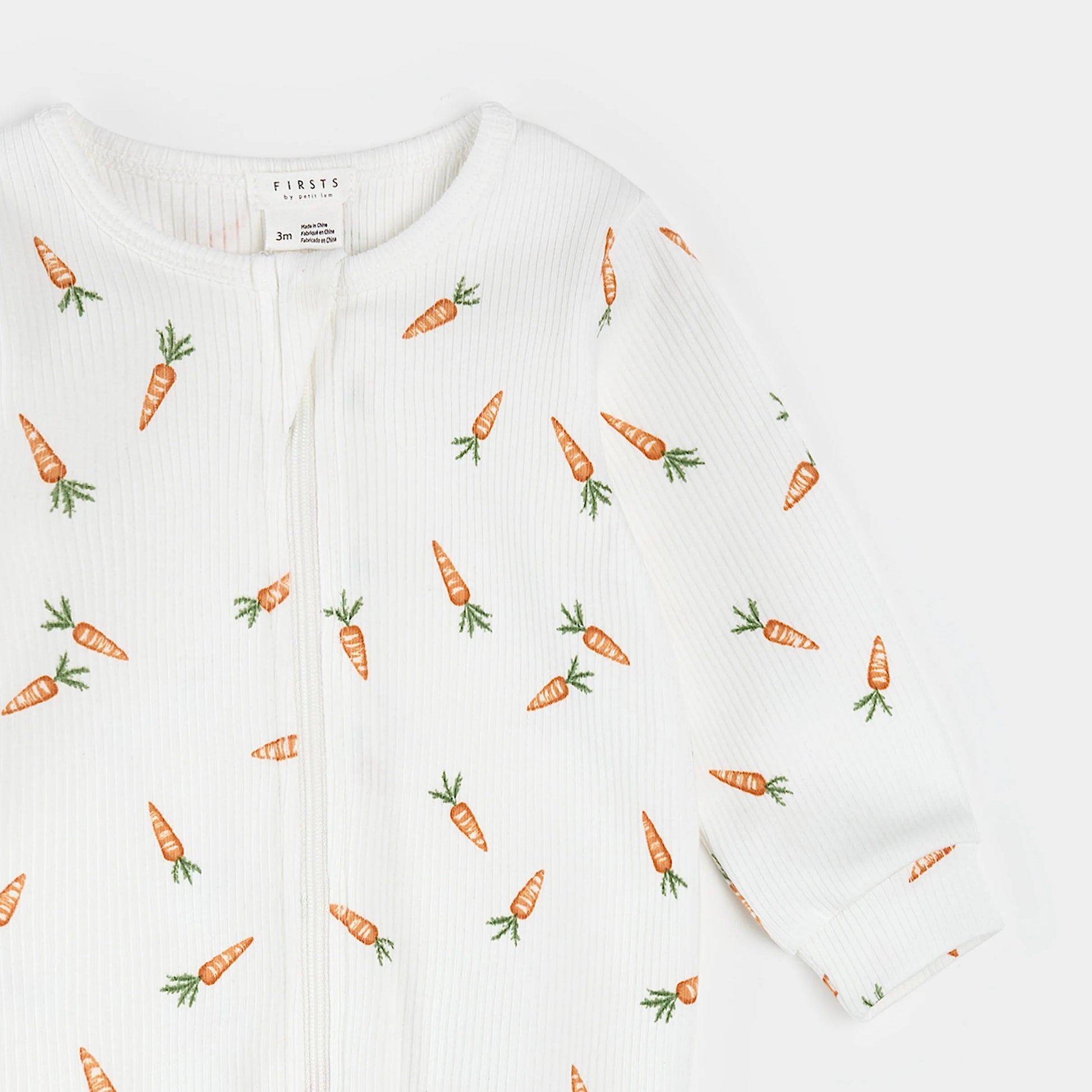 Carrot Ribbed Footed Romper