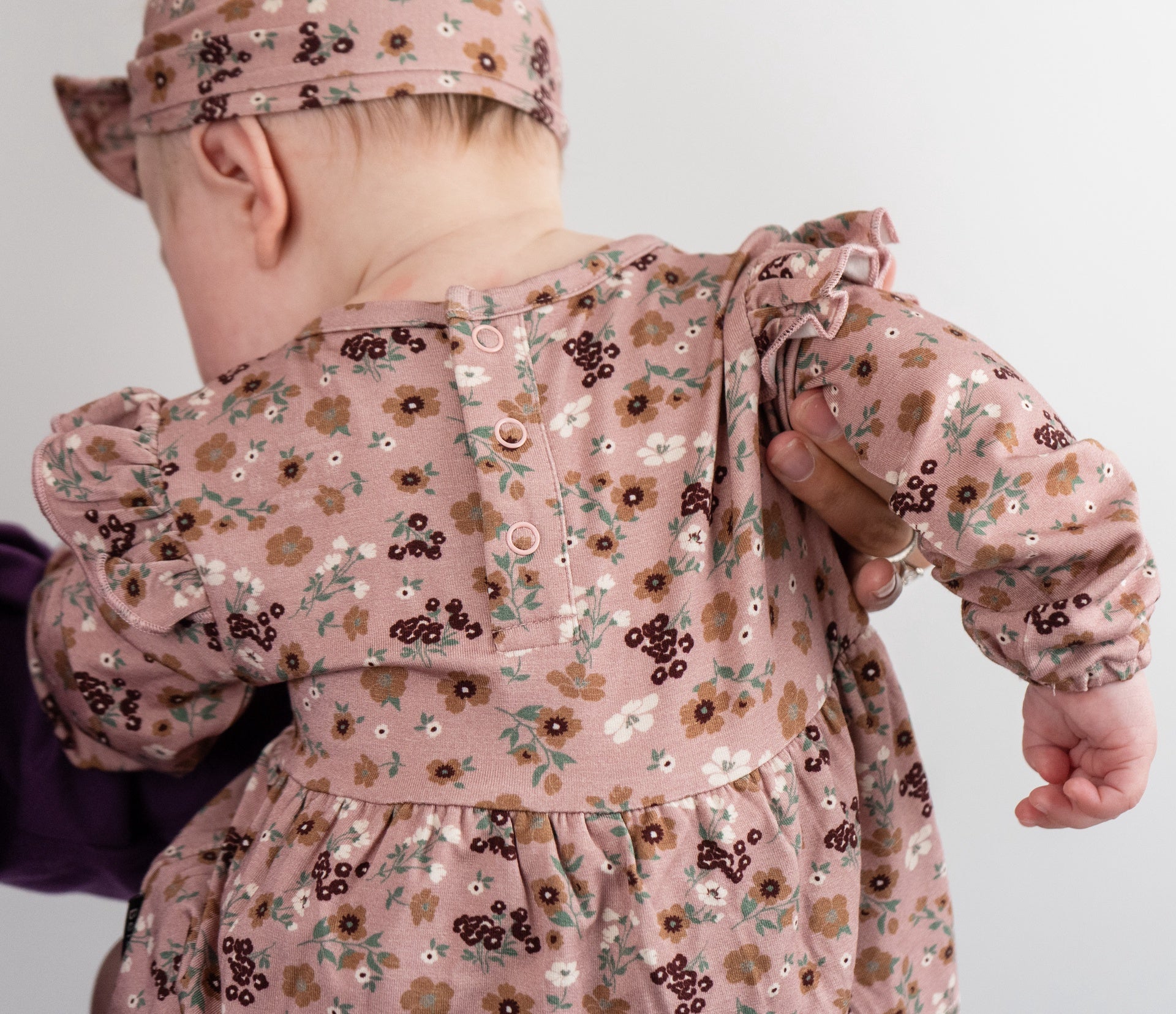 L/S Skirted Onesie - Velvet Garden
