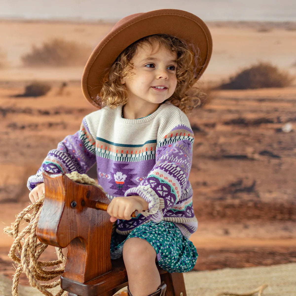 Boho Purple Knit Sweater