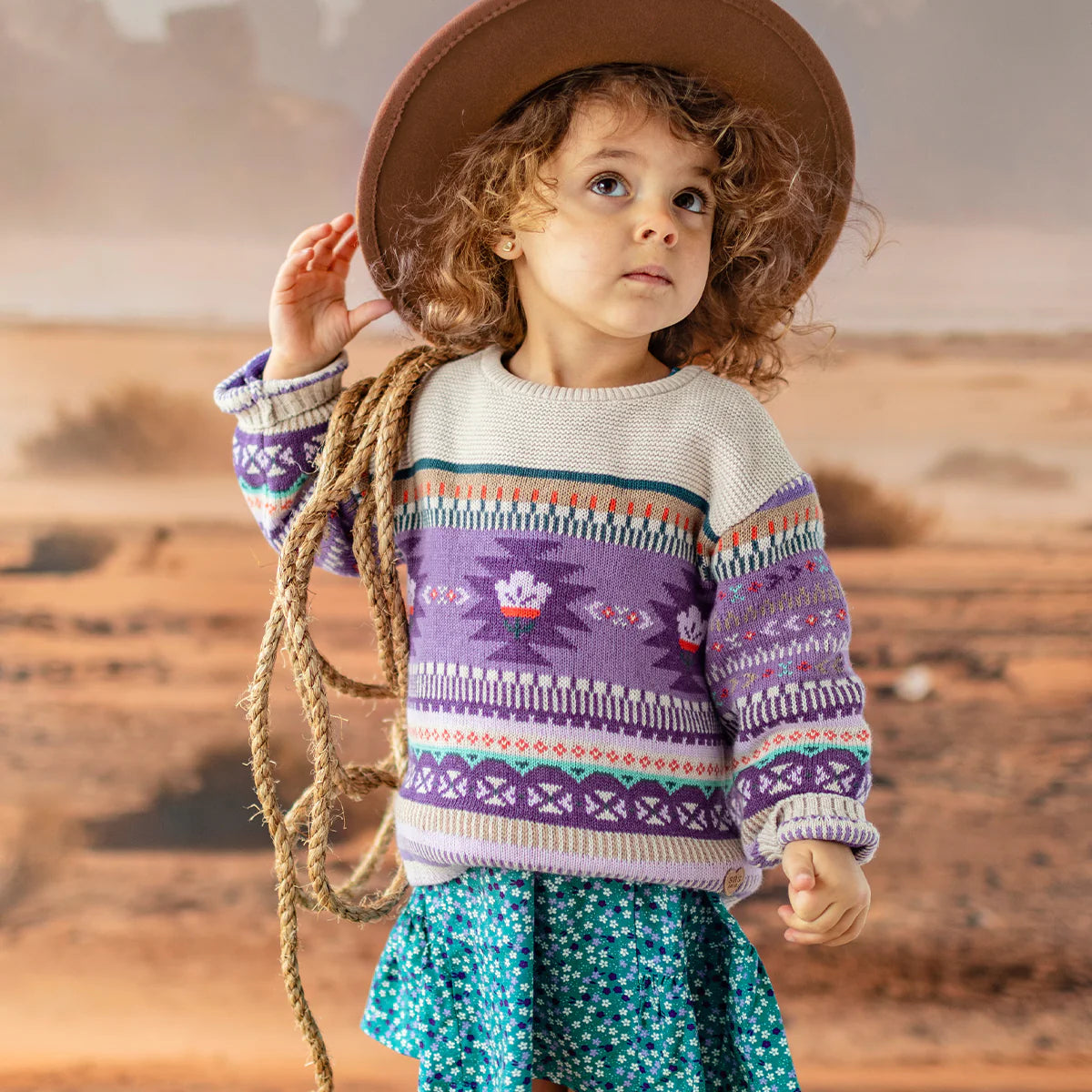 Boho Purple Knit Sweater