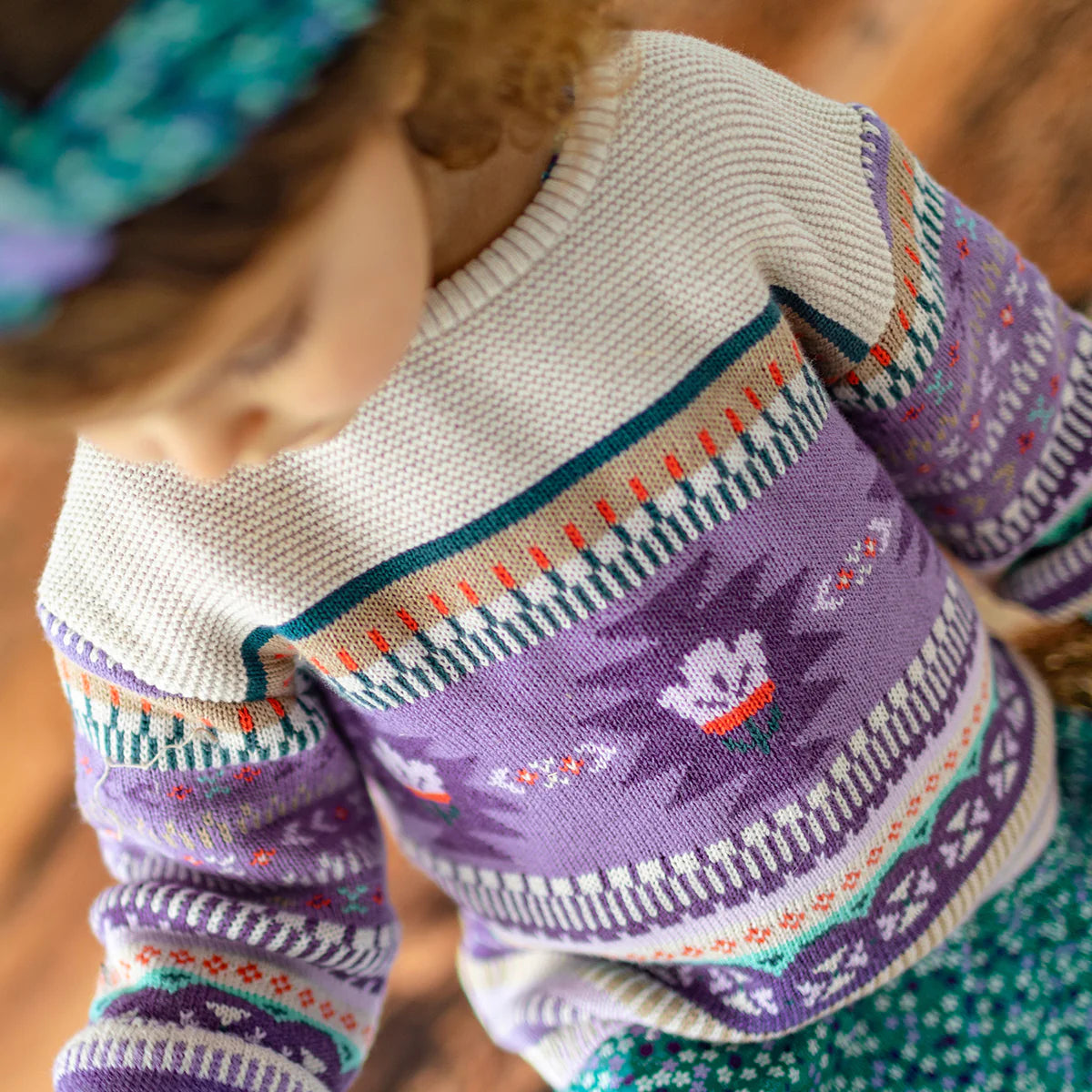 Boho Purple Knit Sweater