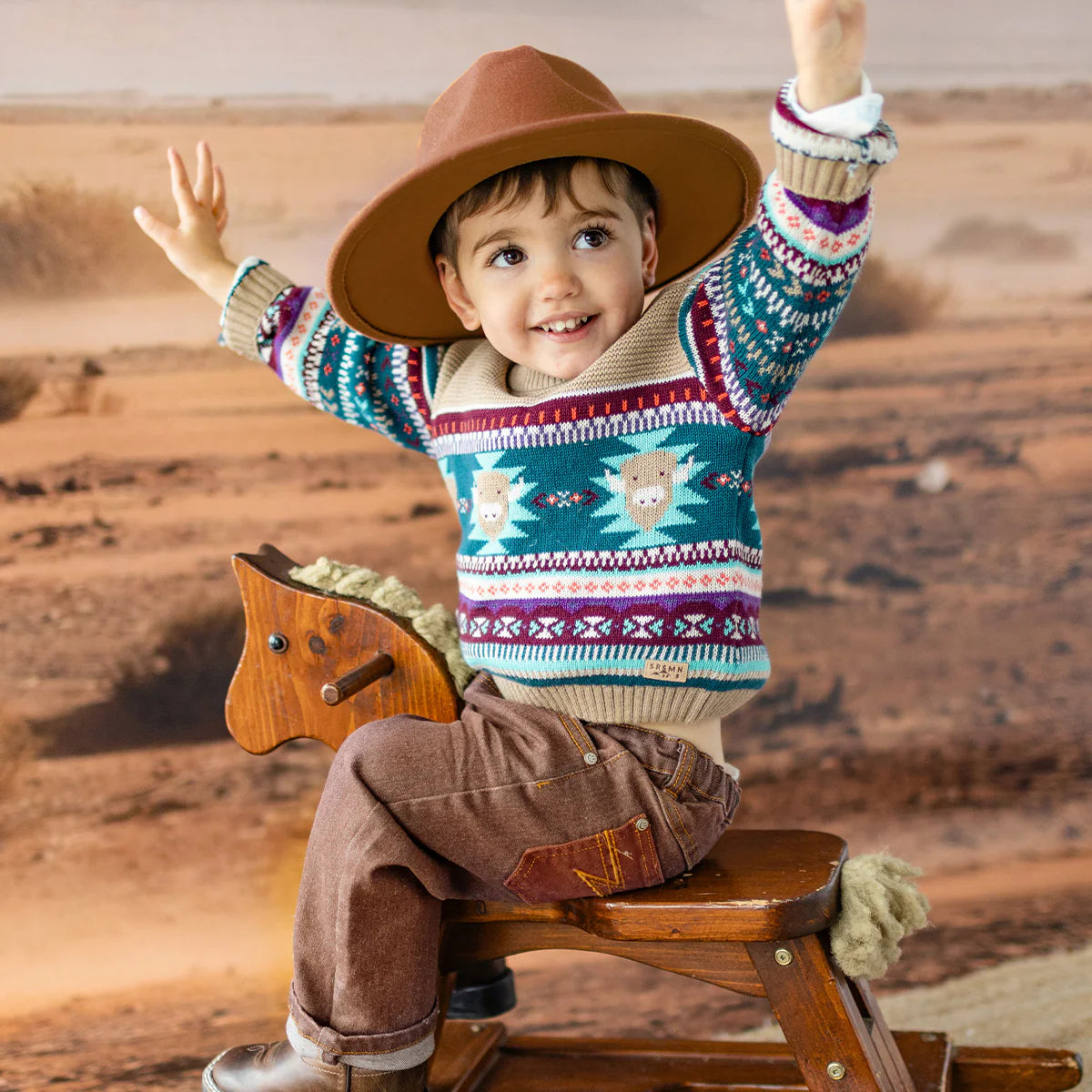 Boho Teal Knit Sweater