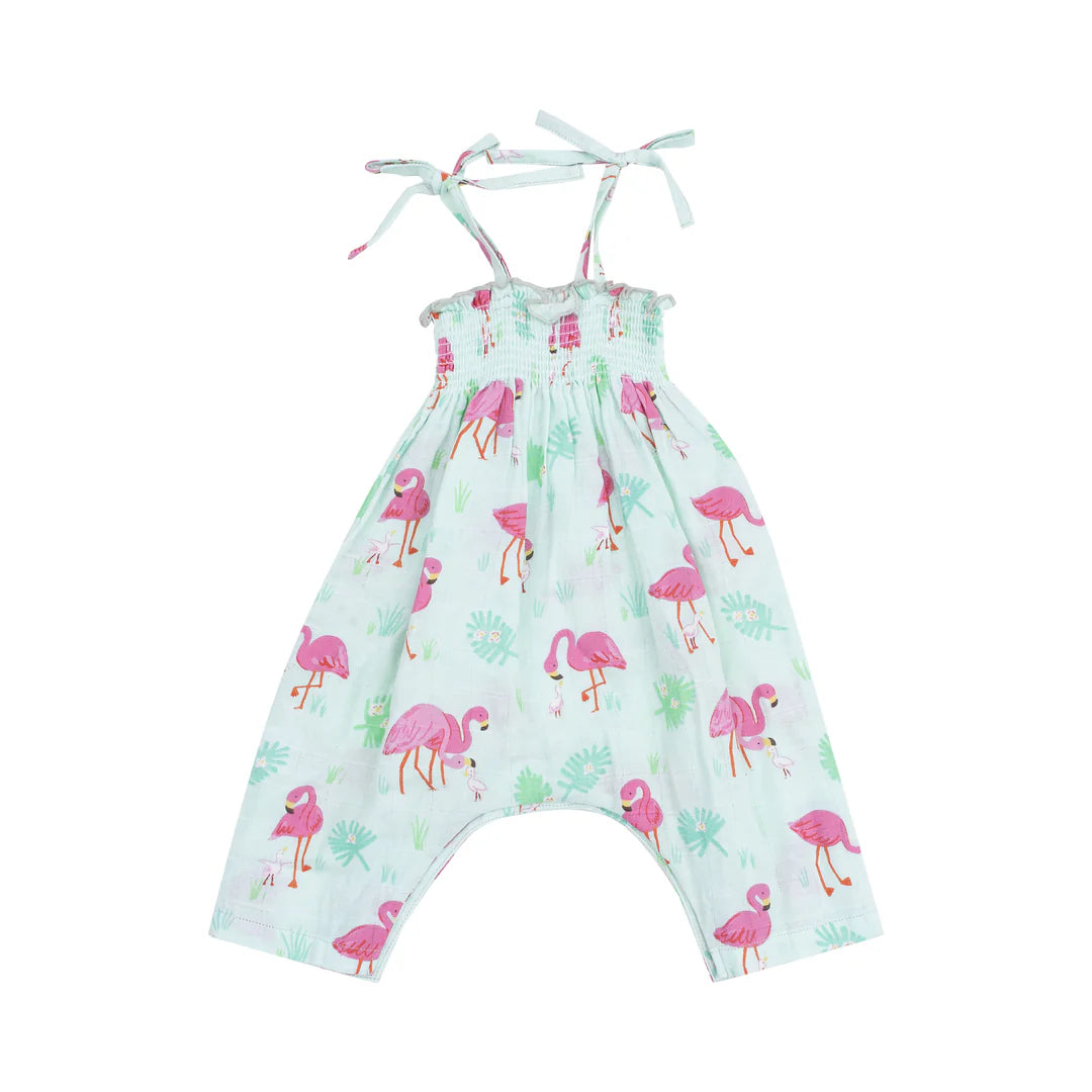 Flamingo Smocked Romper