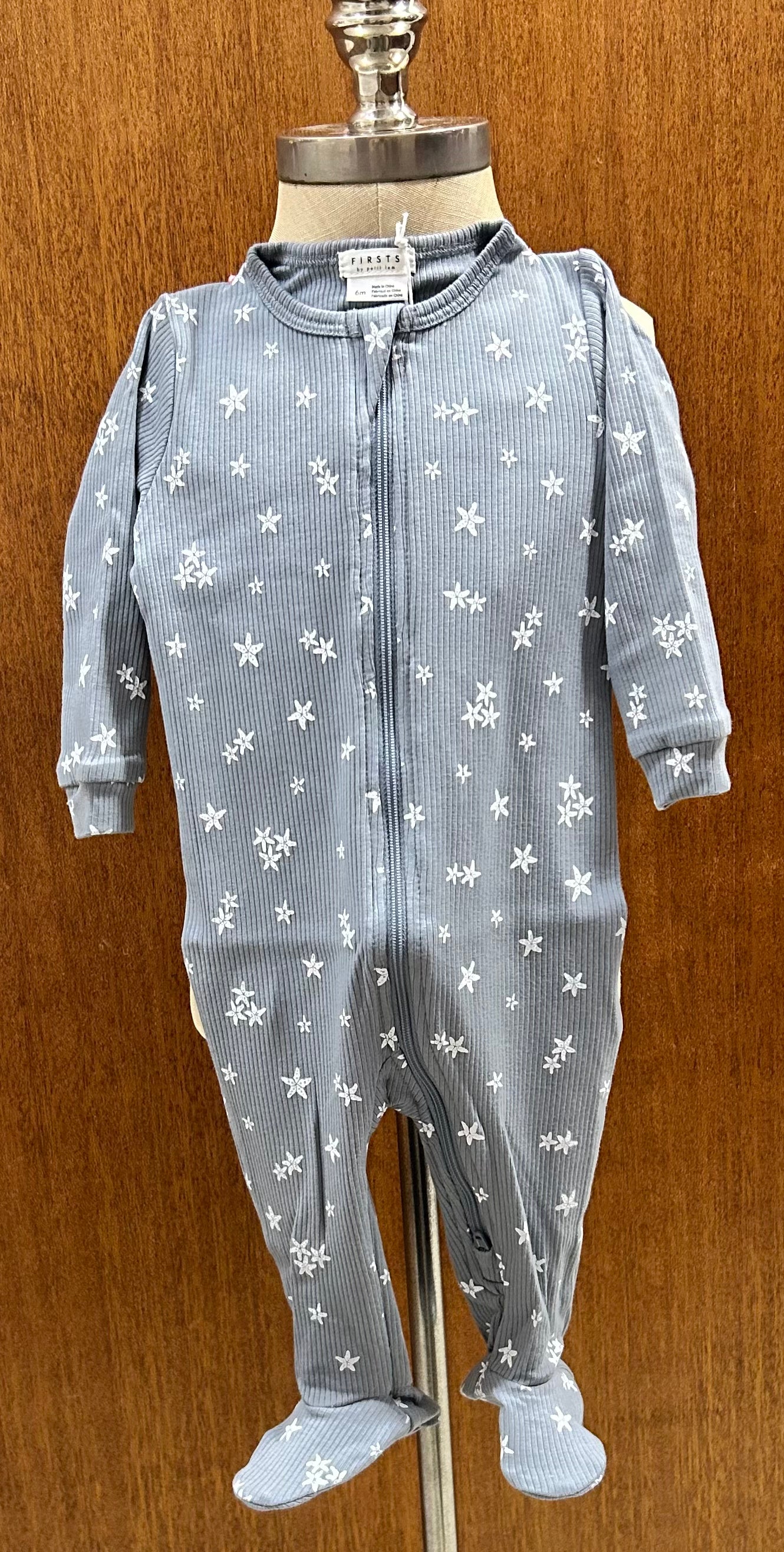 Starfish Ribbed Footed Romper