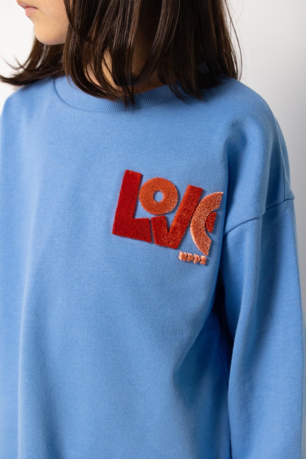 'Love' Baby Blue Crewneck