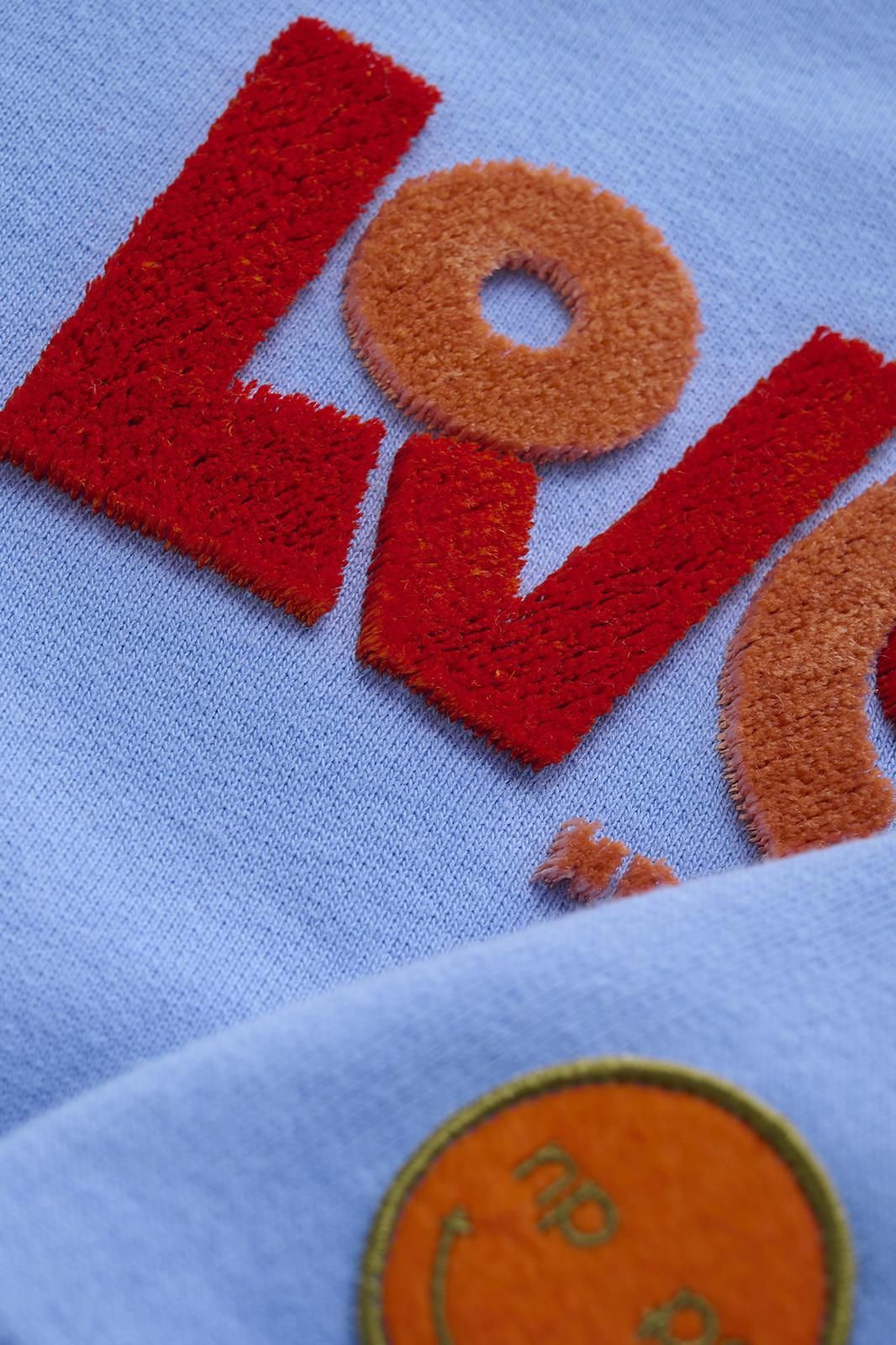 'Love' Baby Blue Crewneck