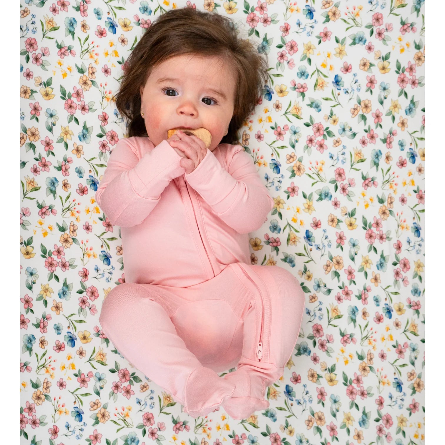 Footed Bamboo Sleeper - Crystal Rose