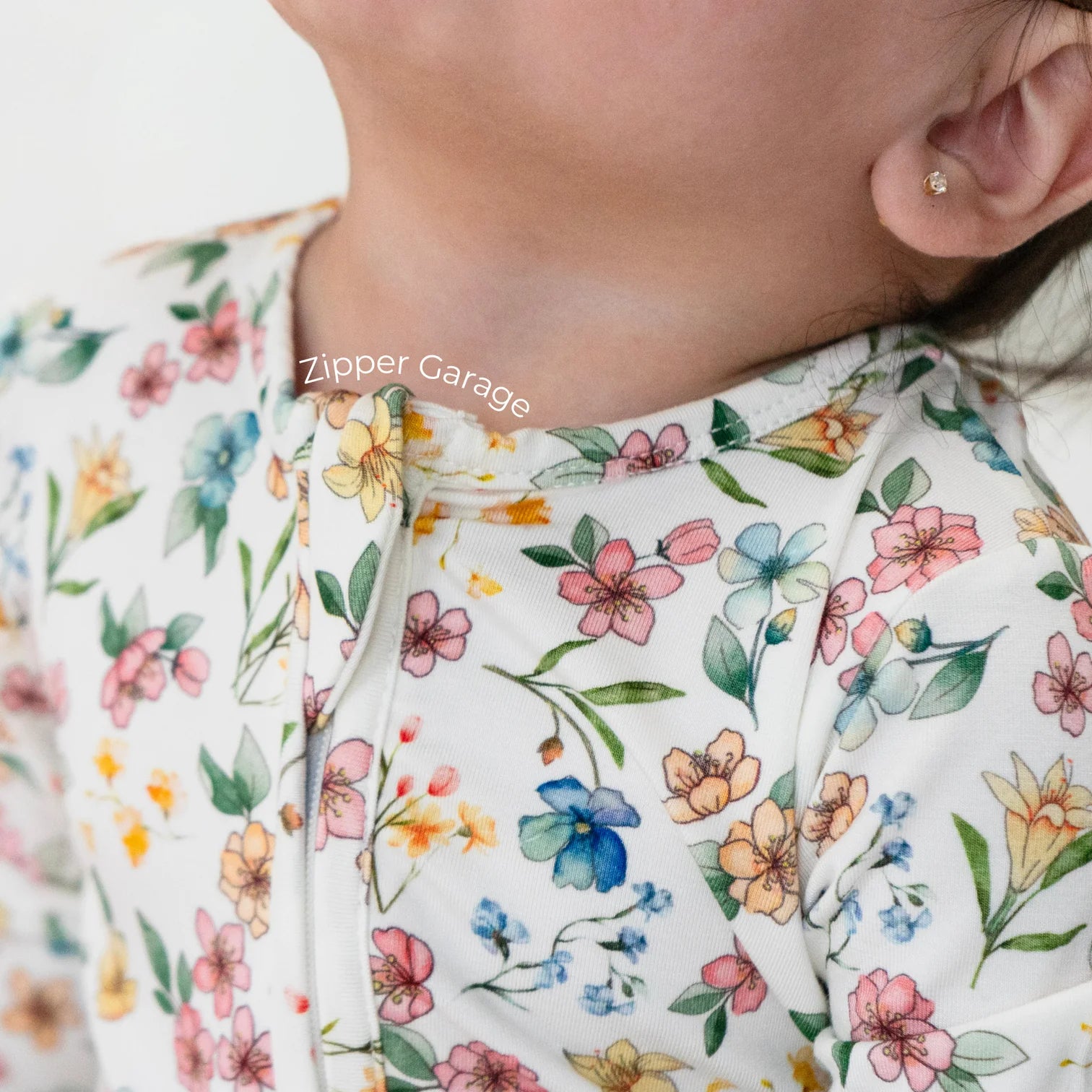 Sleeper with Fold Over Cuffs - Spring Meadow