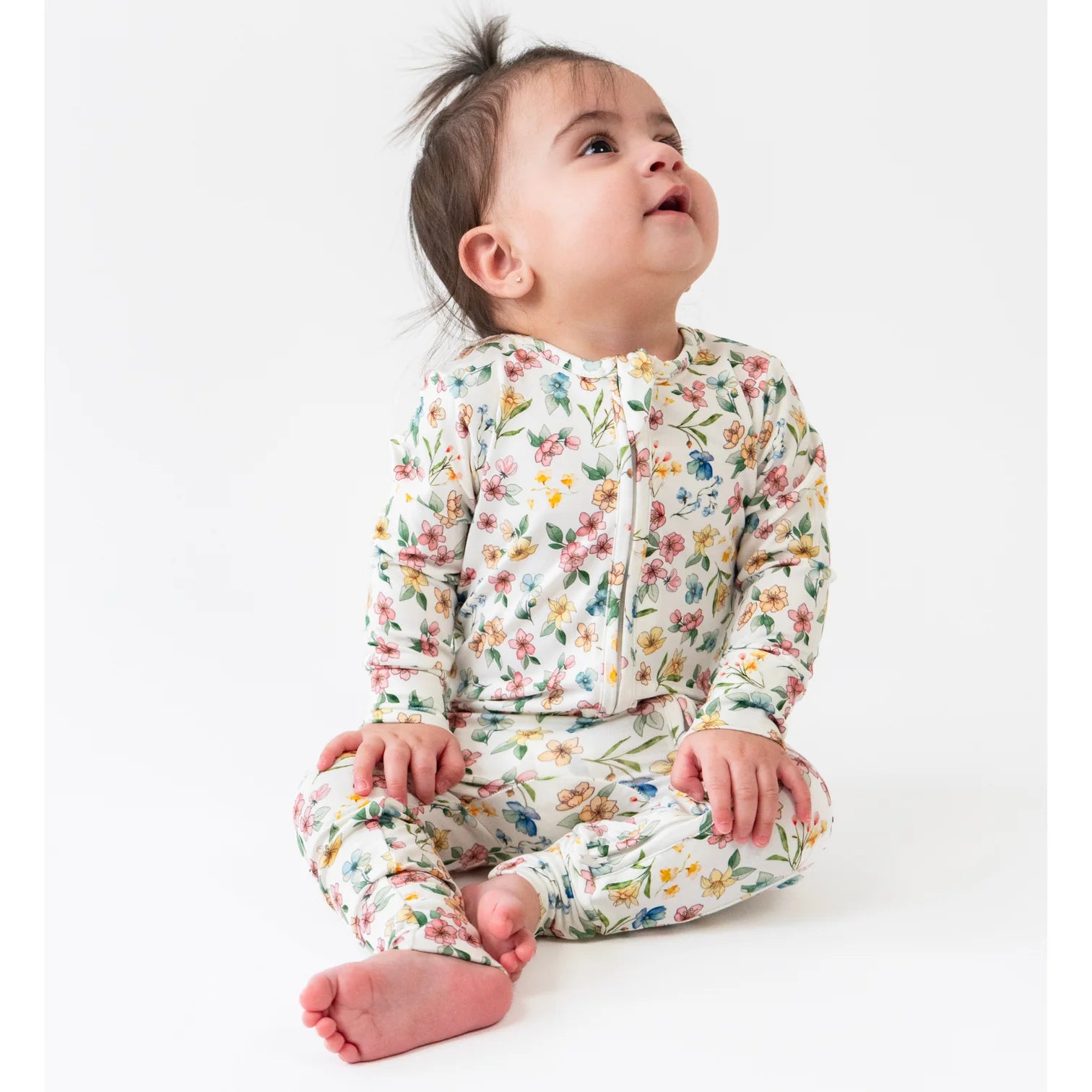 Sleeper with Fold Over Cuffs - Spring Meadow