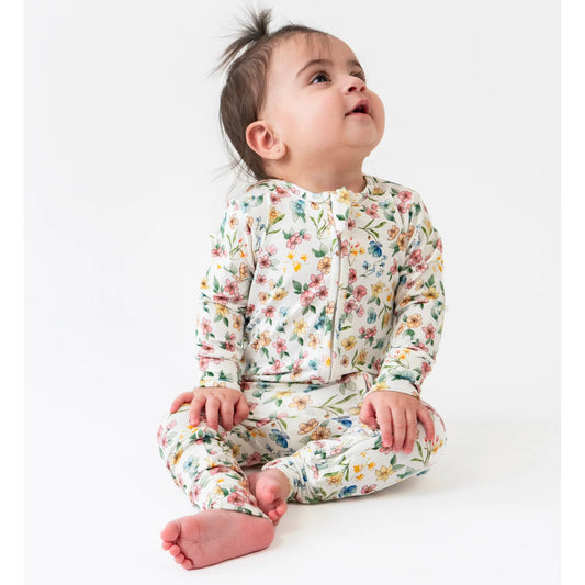 Sleeper with Fold Over Cuffs - Spring Meadow