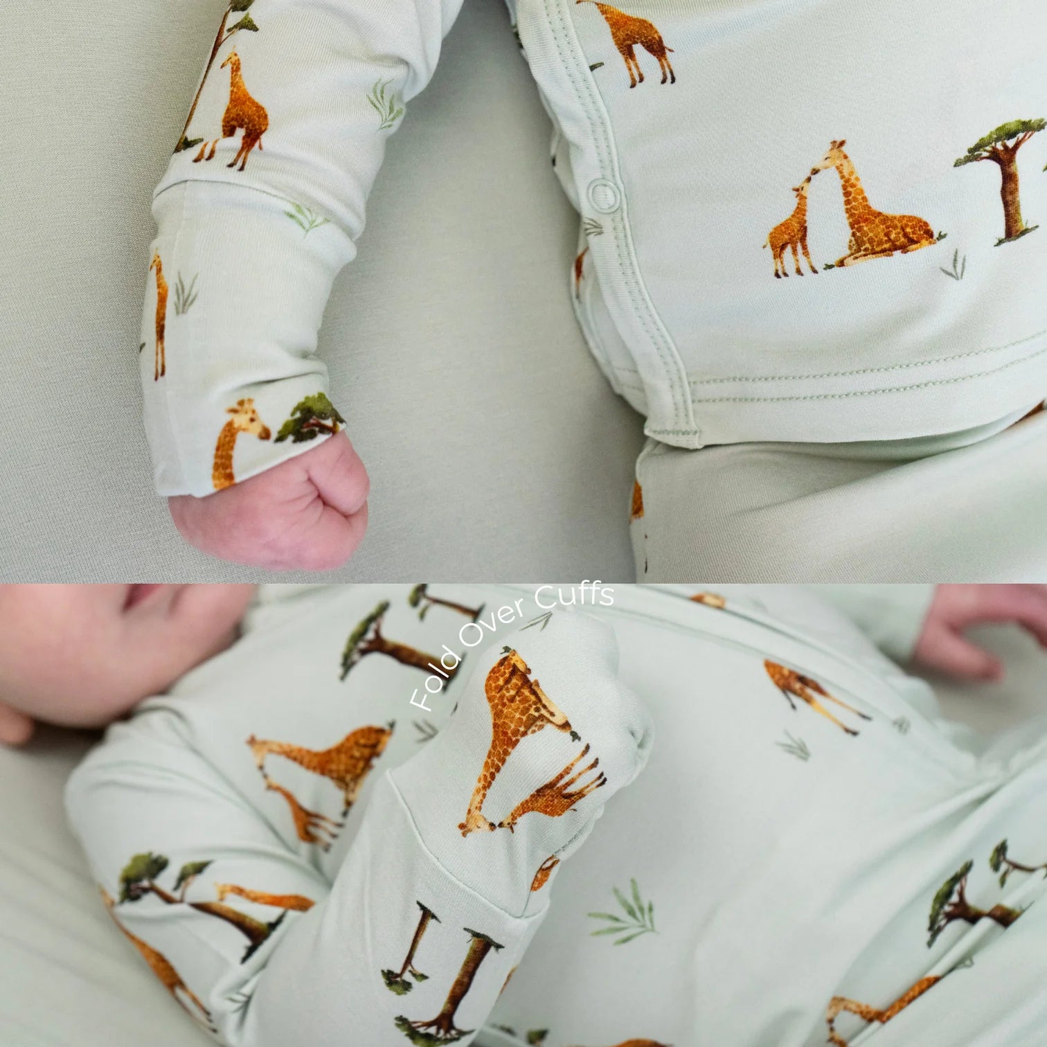 Footed Bamboo Sleeper - Giraffes