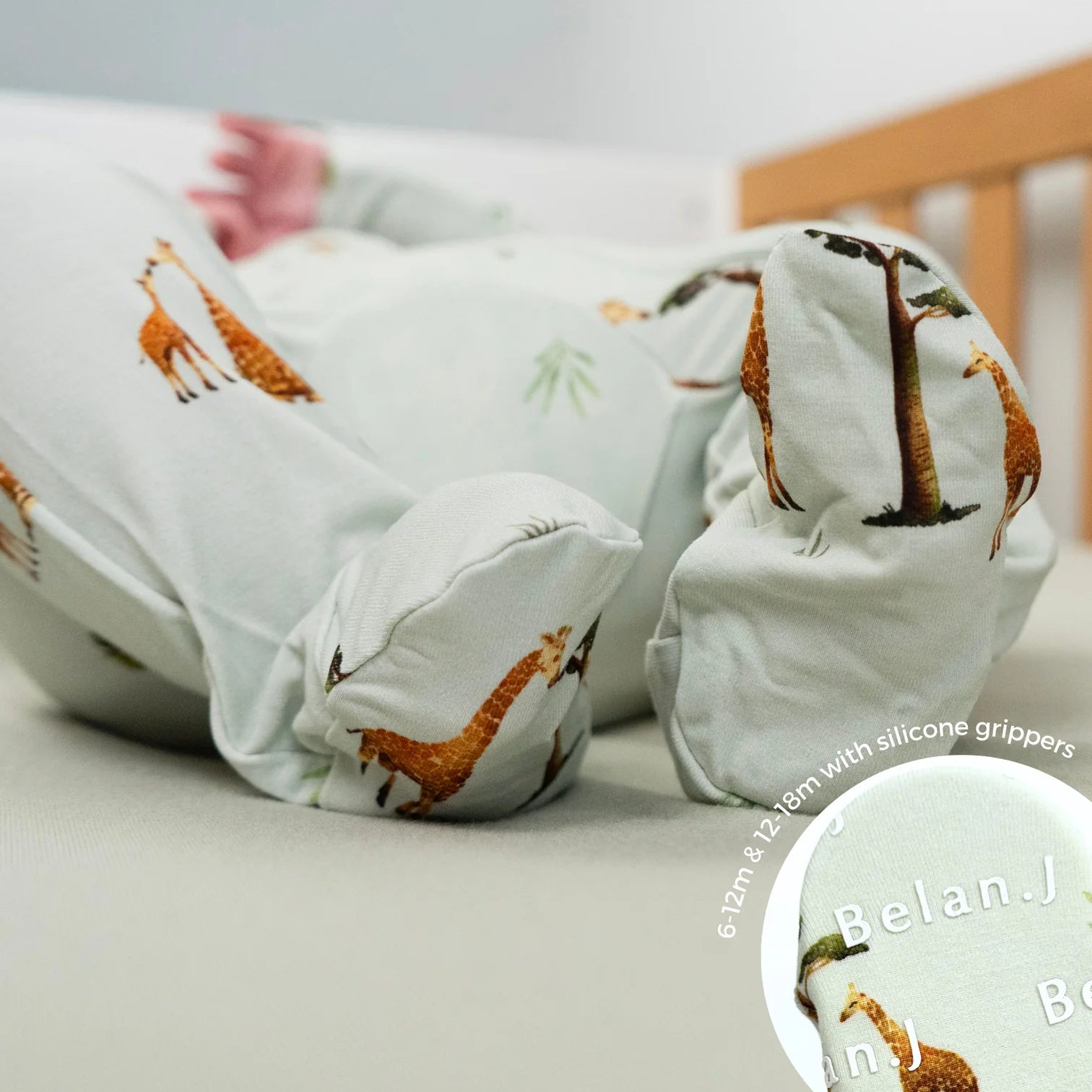 Footed Bamboo Sleeper - Giraffes