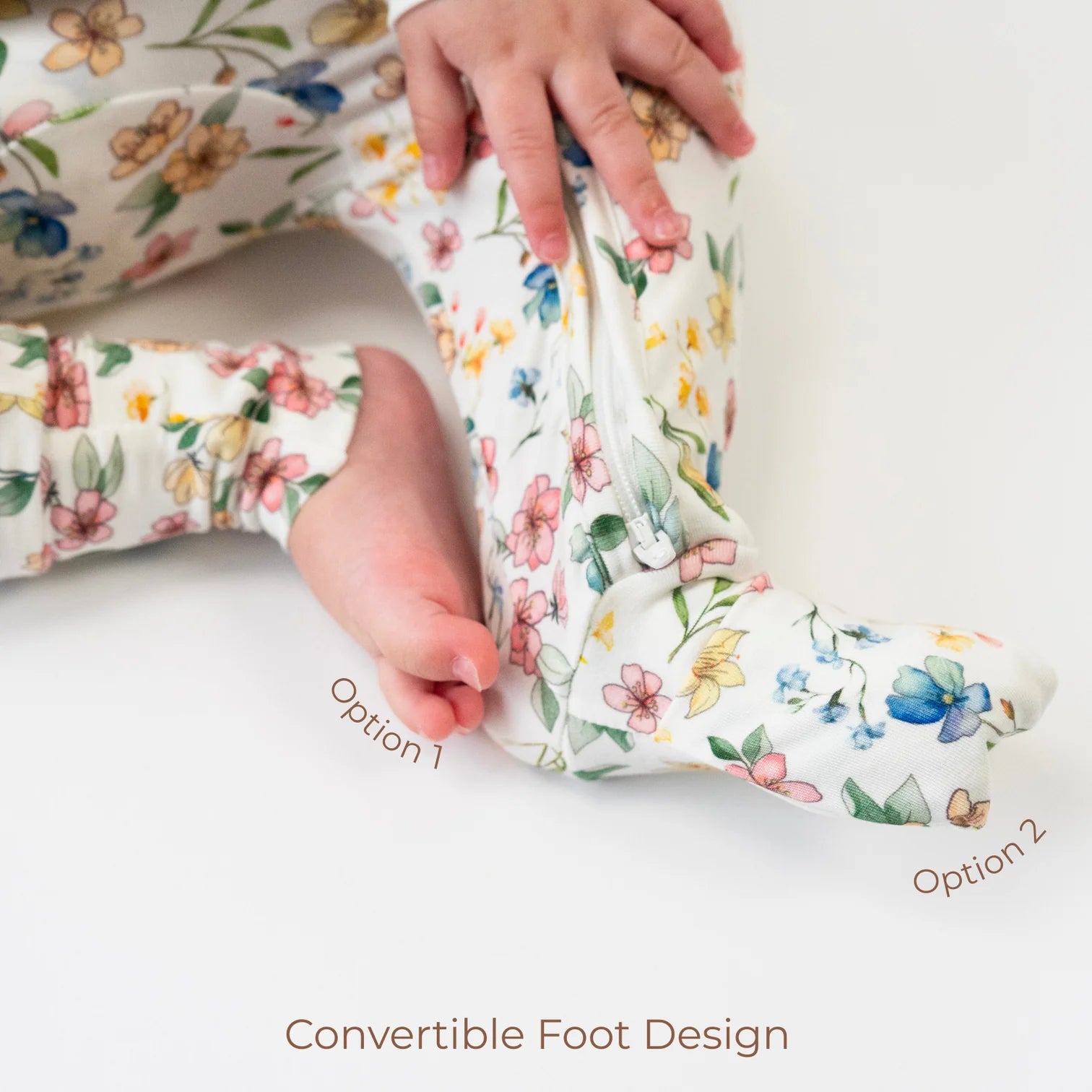 Sleeper with Fold Over Cuffs - Spring Meadow