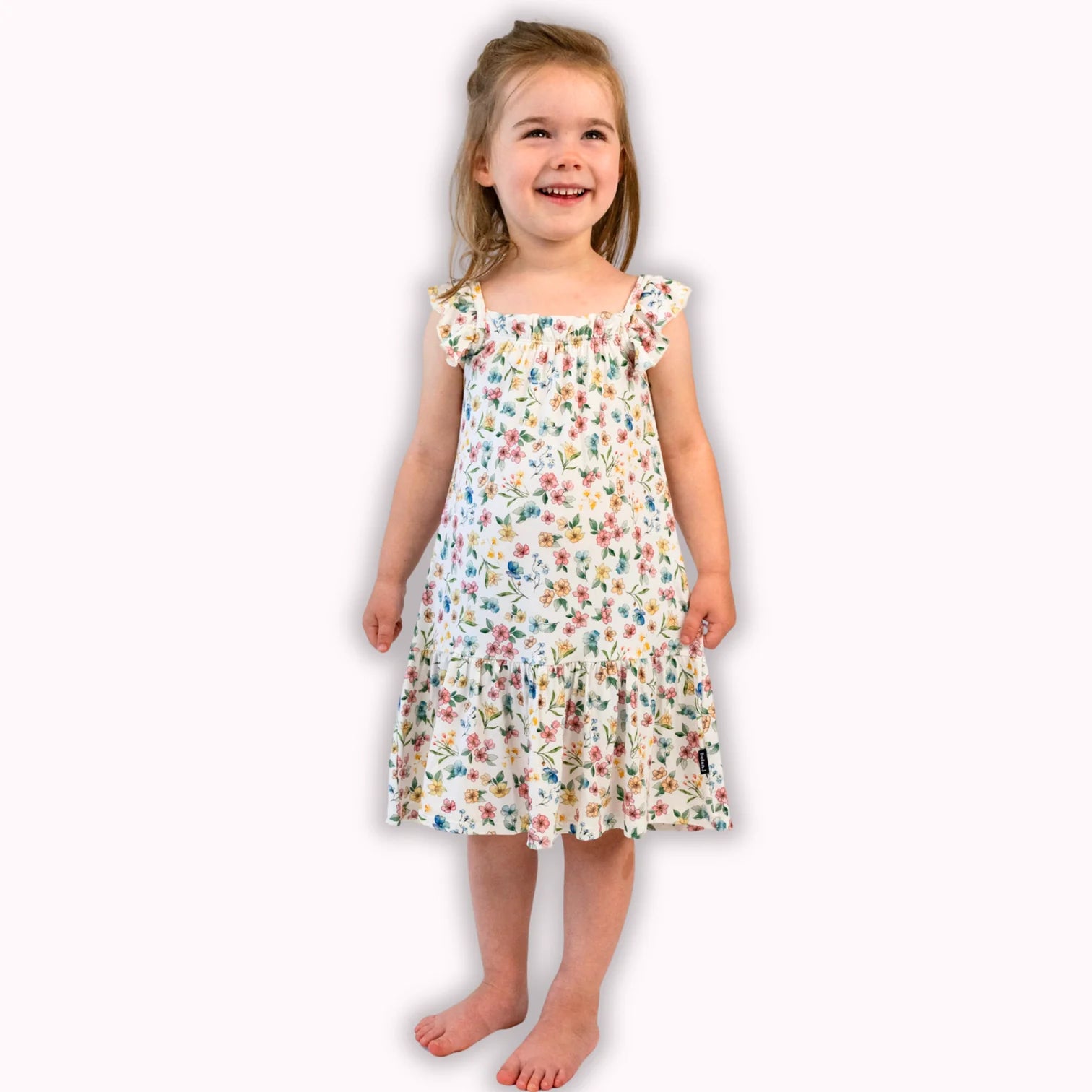 Ruffle Bell Dress - Spring Meadow