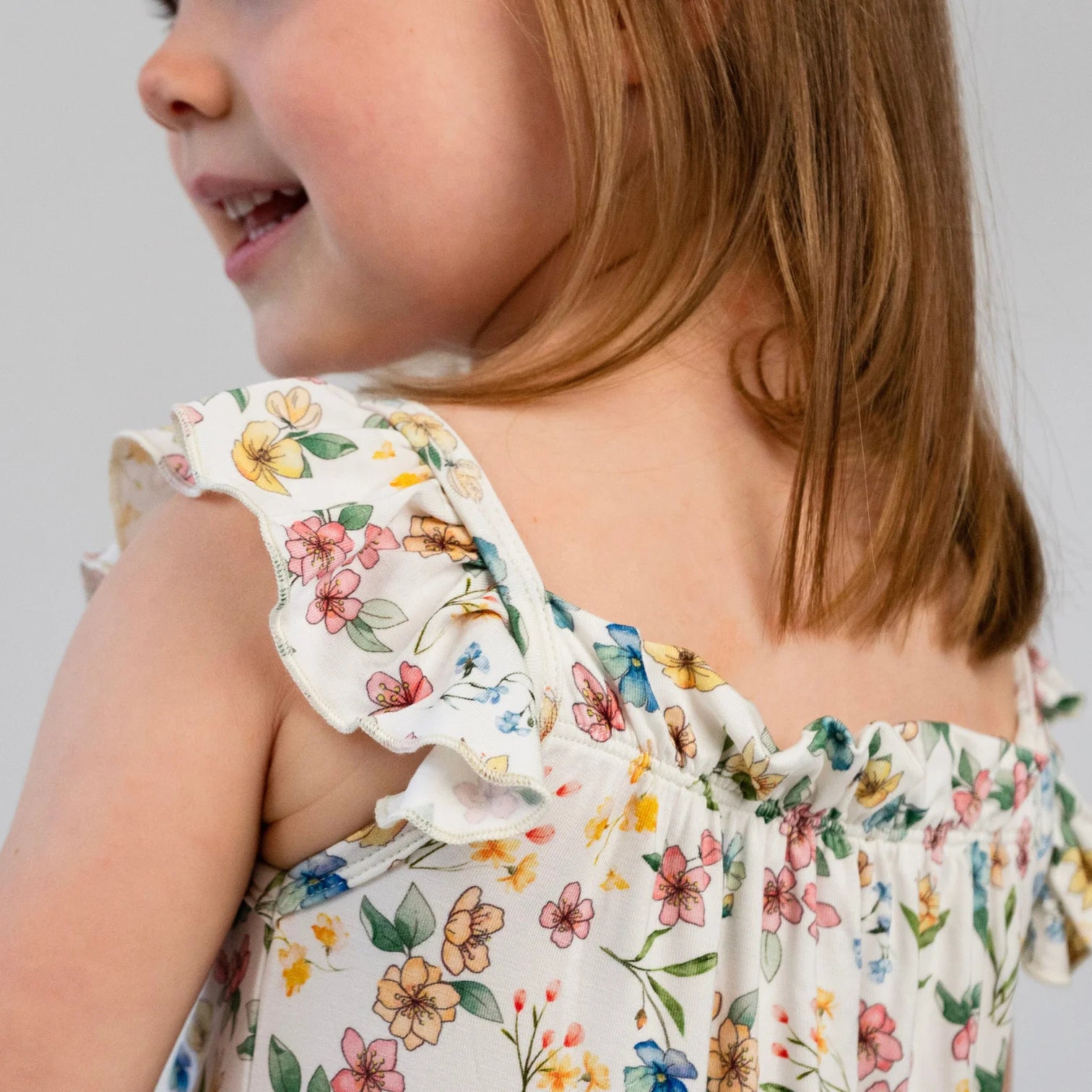 Ruffle Bell Dress - Spring Meadow