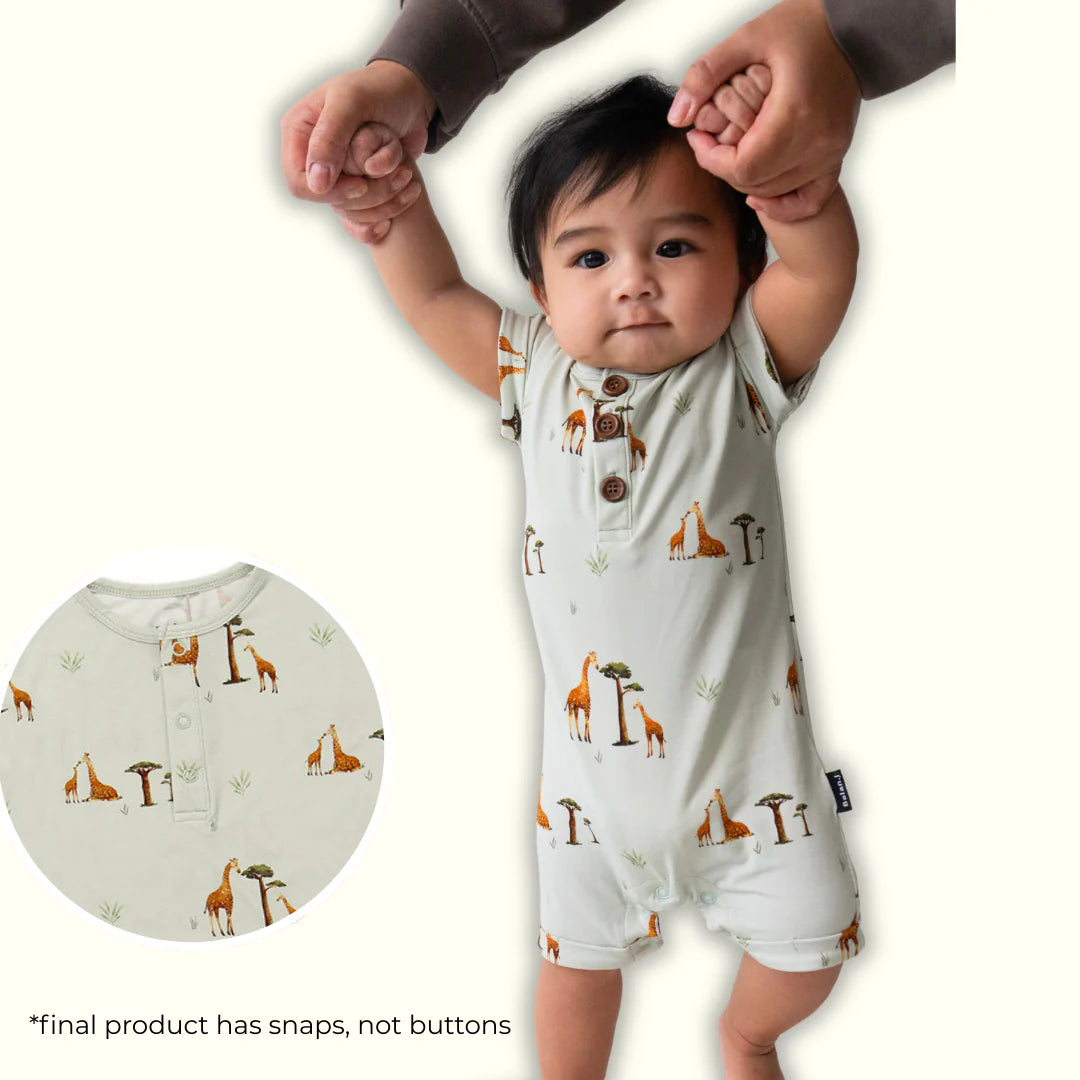 Shortall Romper - Giraffes