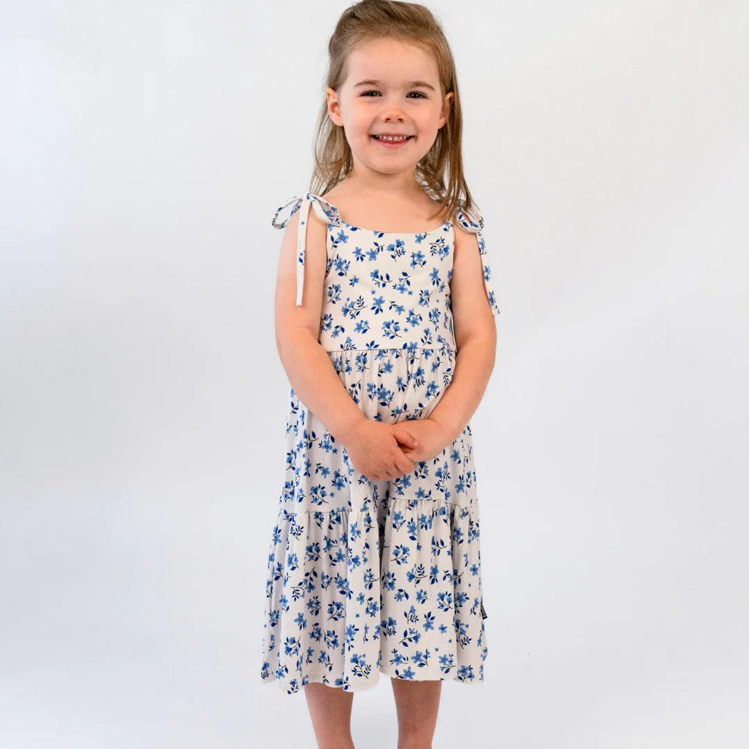 Tie Tiered Dress - Bluebell