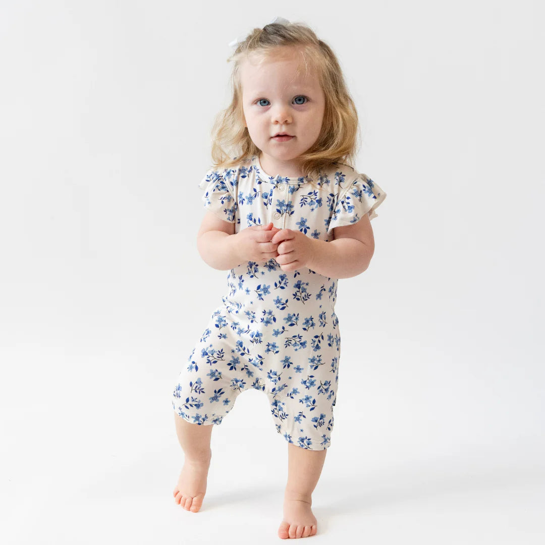 Ruffle Shortall Romper - Bluebell