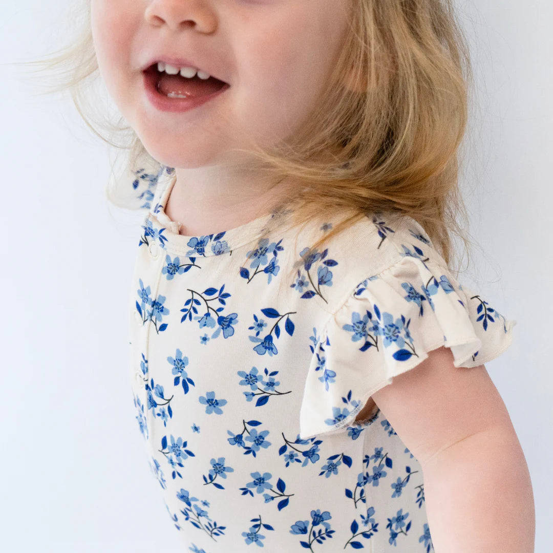 Ruffle Shortall Romper - Bluebell