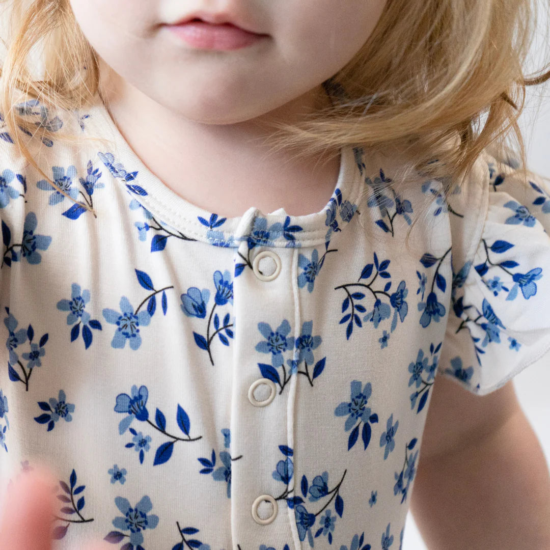 Ruffle Shortall Romper - Bluebell