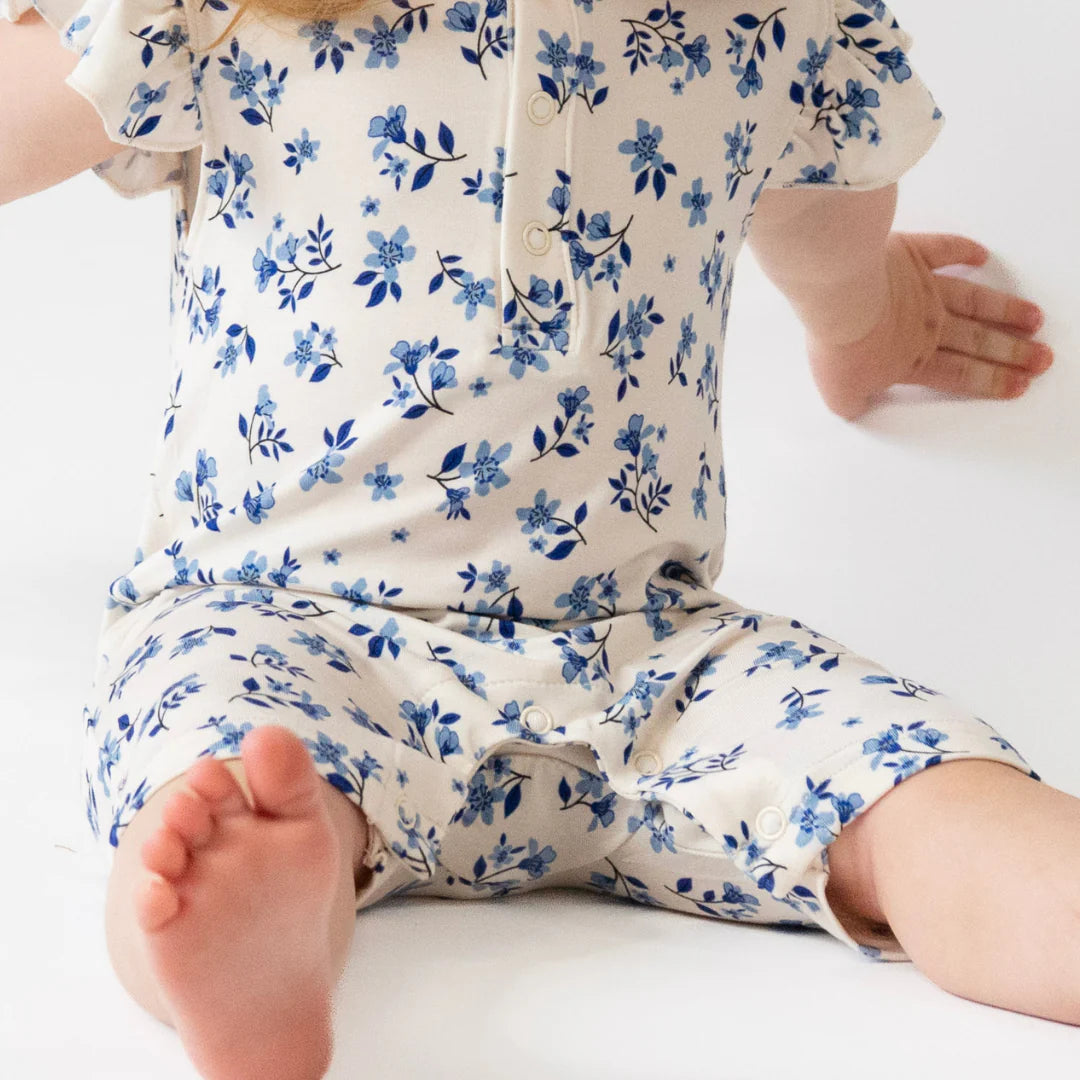 Ruffle Shortall Romper - Bluebell
