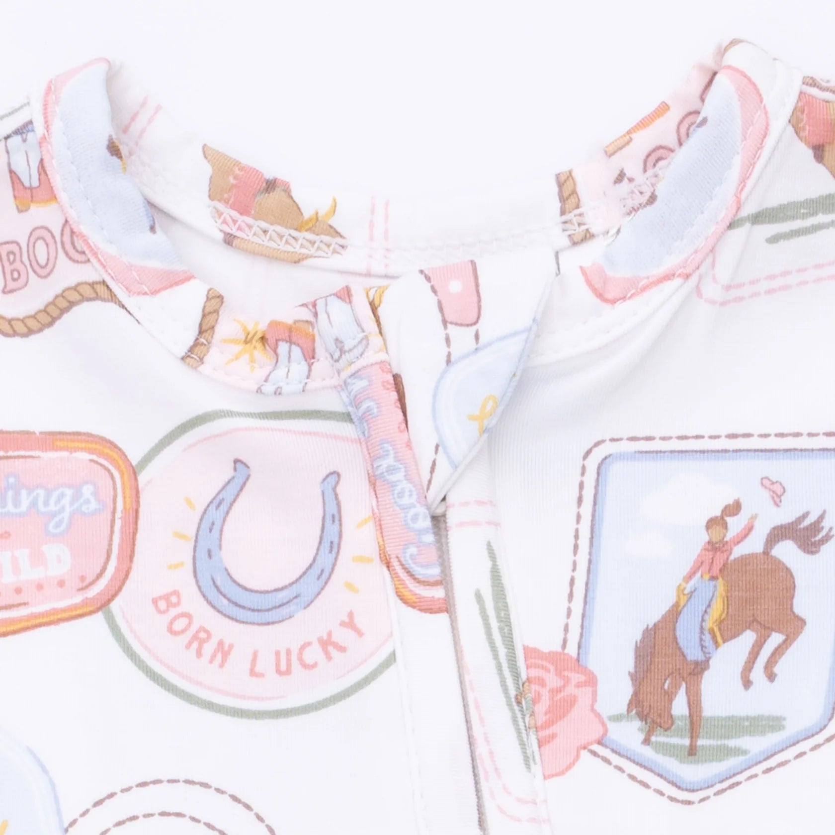 Rodeo Patches Ruffle Back Footie