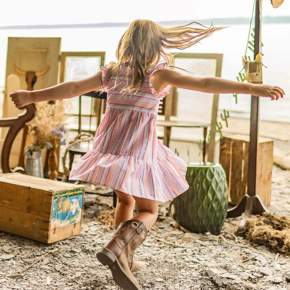 Sunset Sorbet Stripe Dress