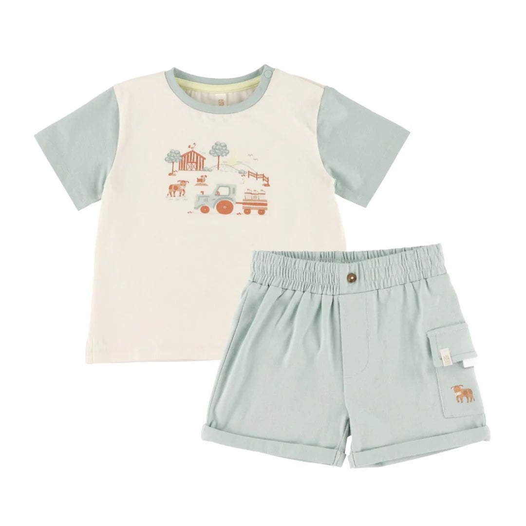 Little Farmer Matching Short Set