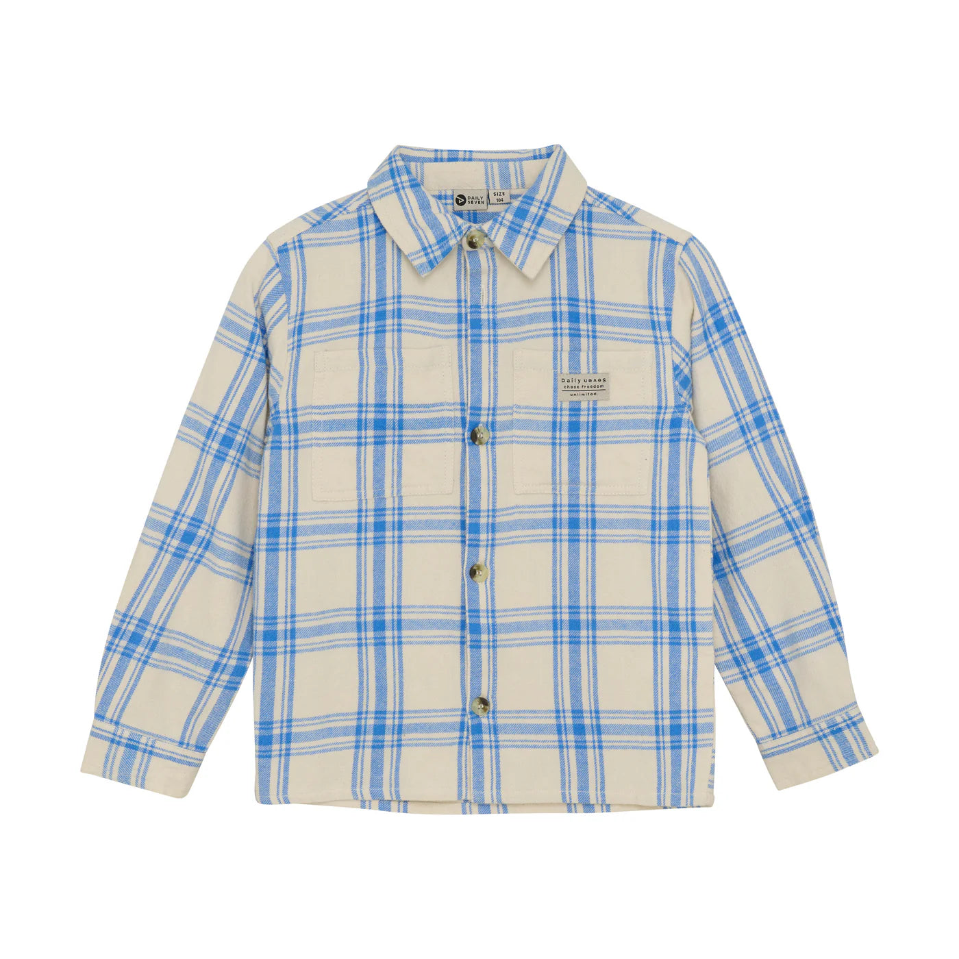 Cobalt Plaid Button-Up