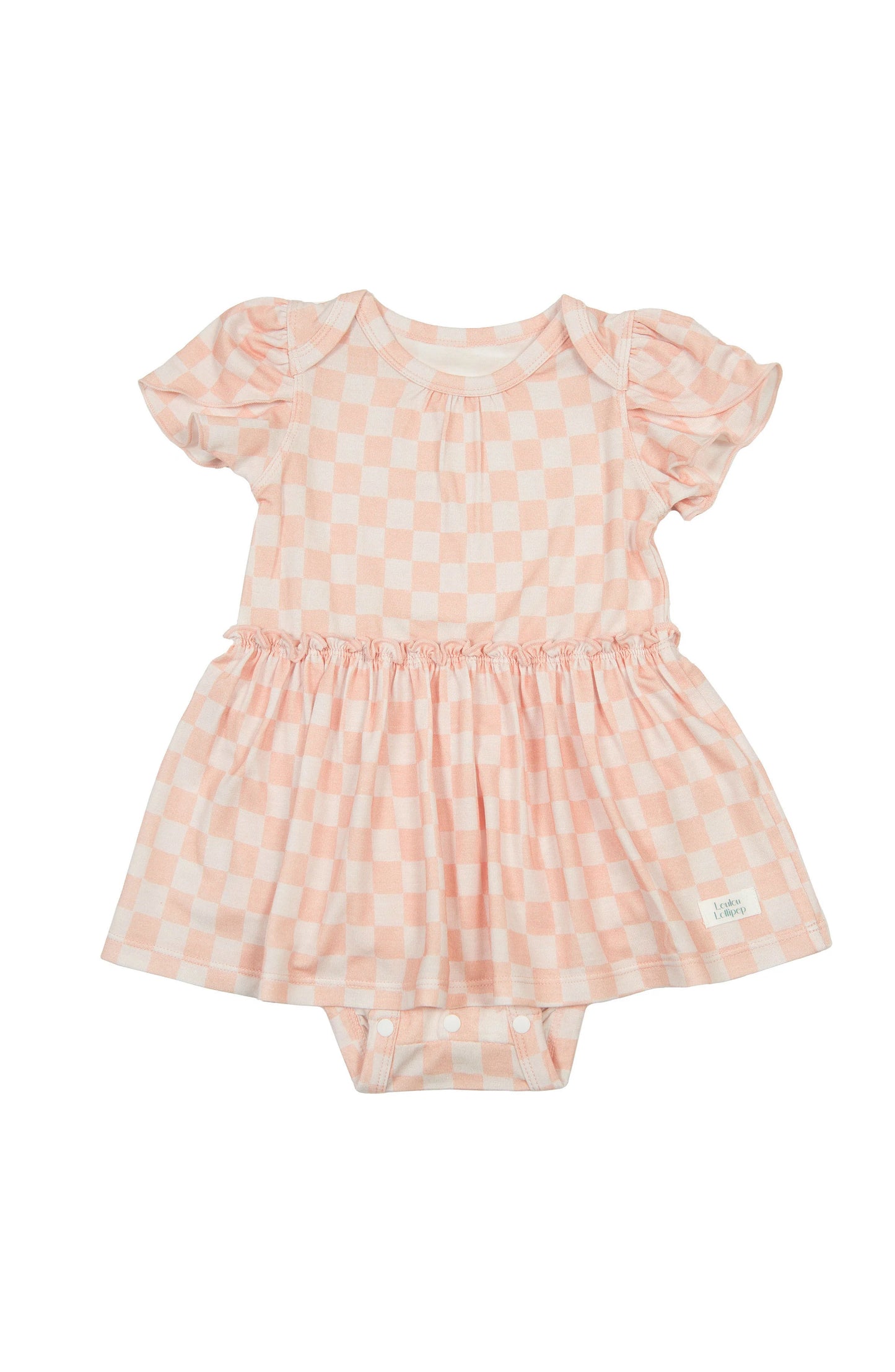 Pink Checker Bamboo Bodysuit Dress