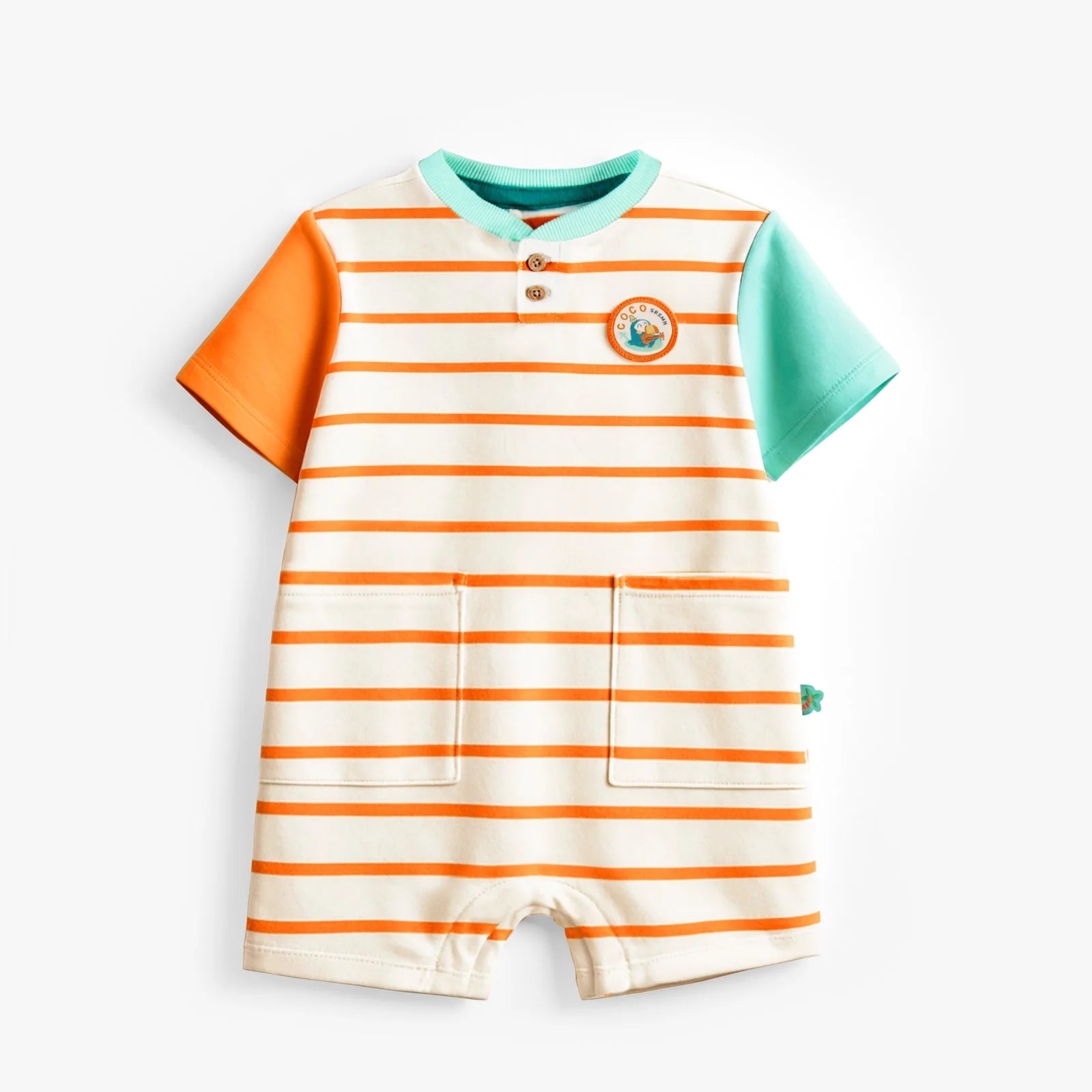 Orange Creamsicle Stripe Romper