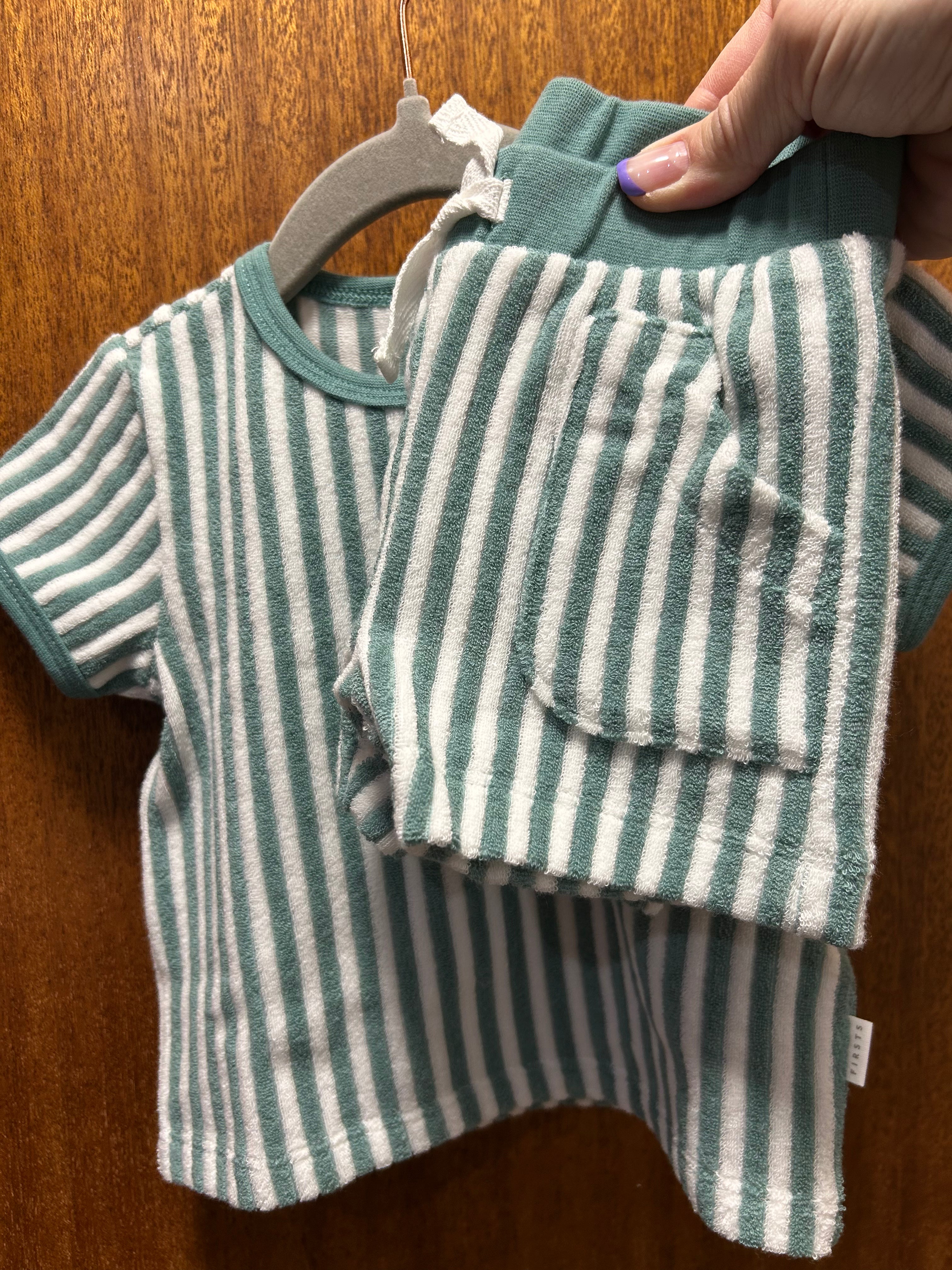 Teal Terry Short Set