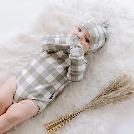 Long Sleeve Onesie - Sage Plaid