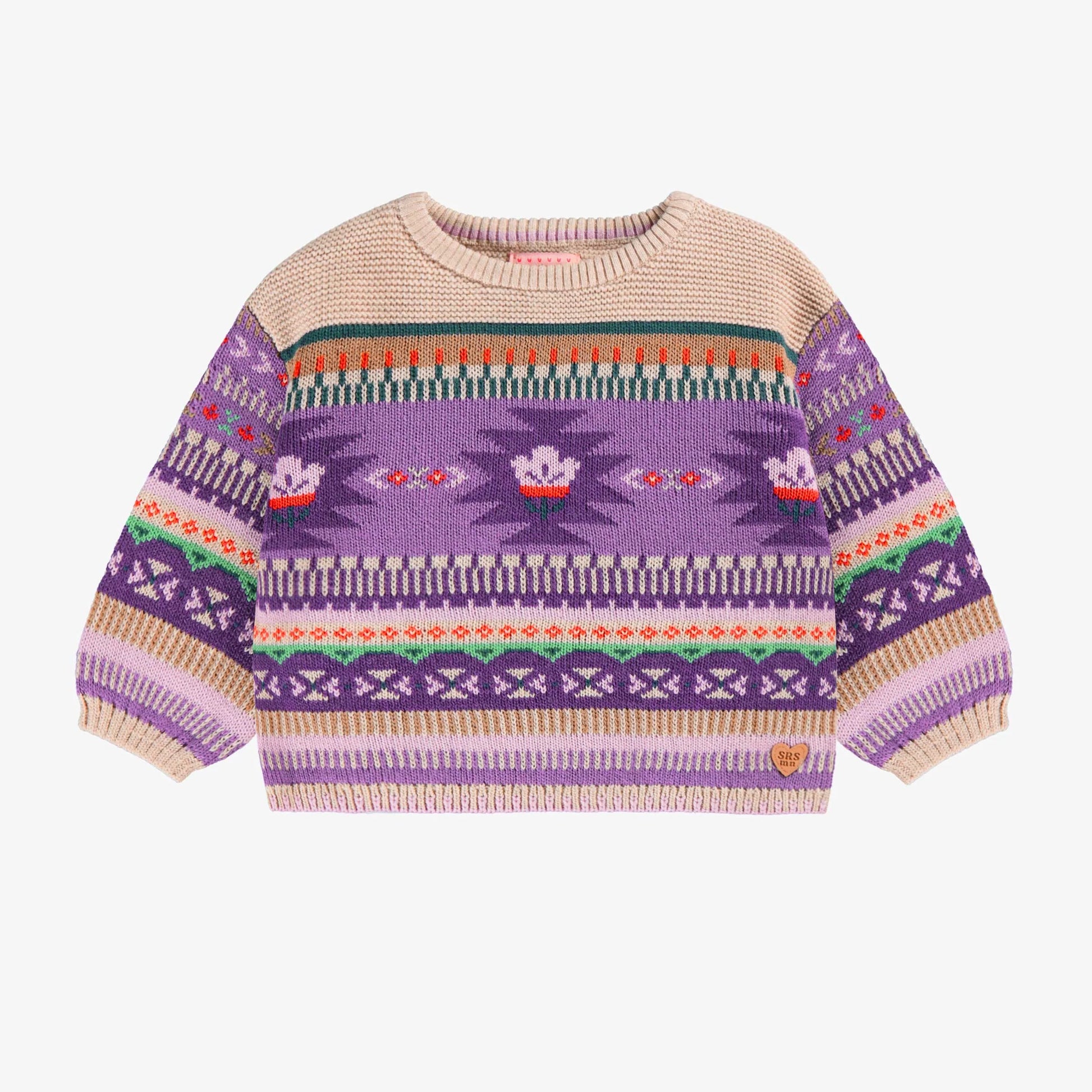 Boho Purple Knit Sweater
