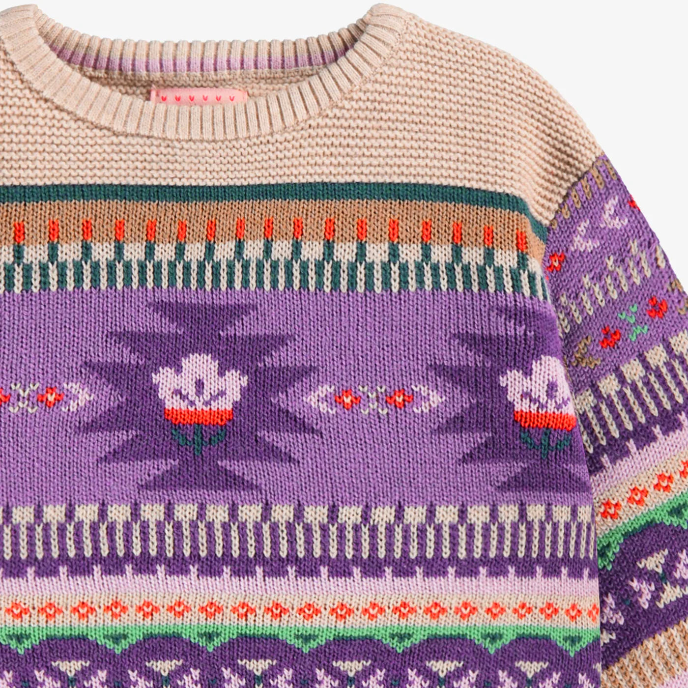 Boho Purple Knit Sweater
