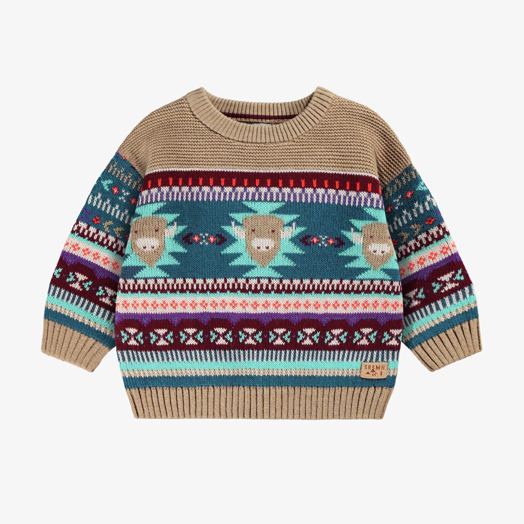 Boho Teal Knit Sweater