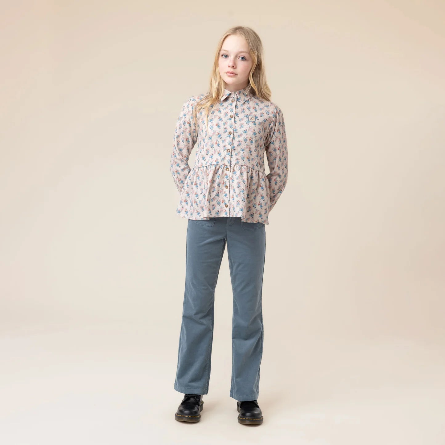 Dusty Blue Flare Pants