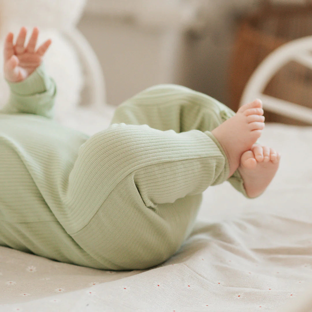 Fern Ribbed Footless Romper