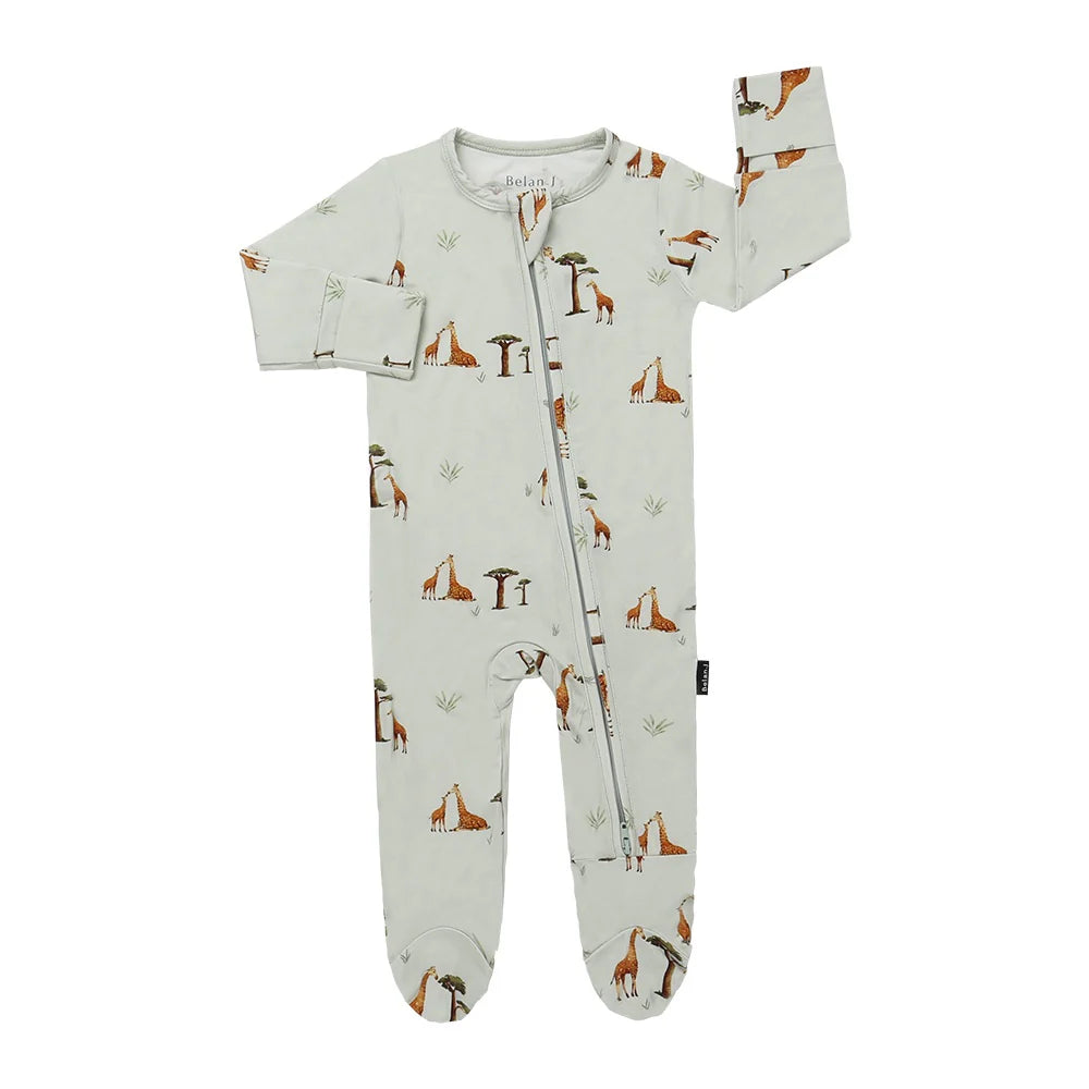 Footed Bamboo Sleeper - Giraffes