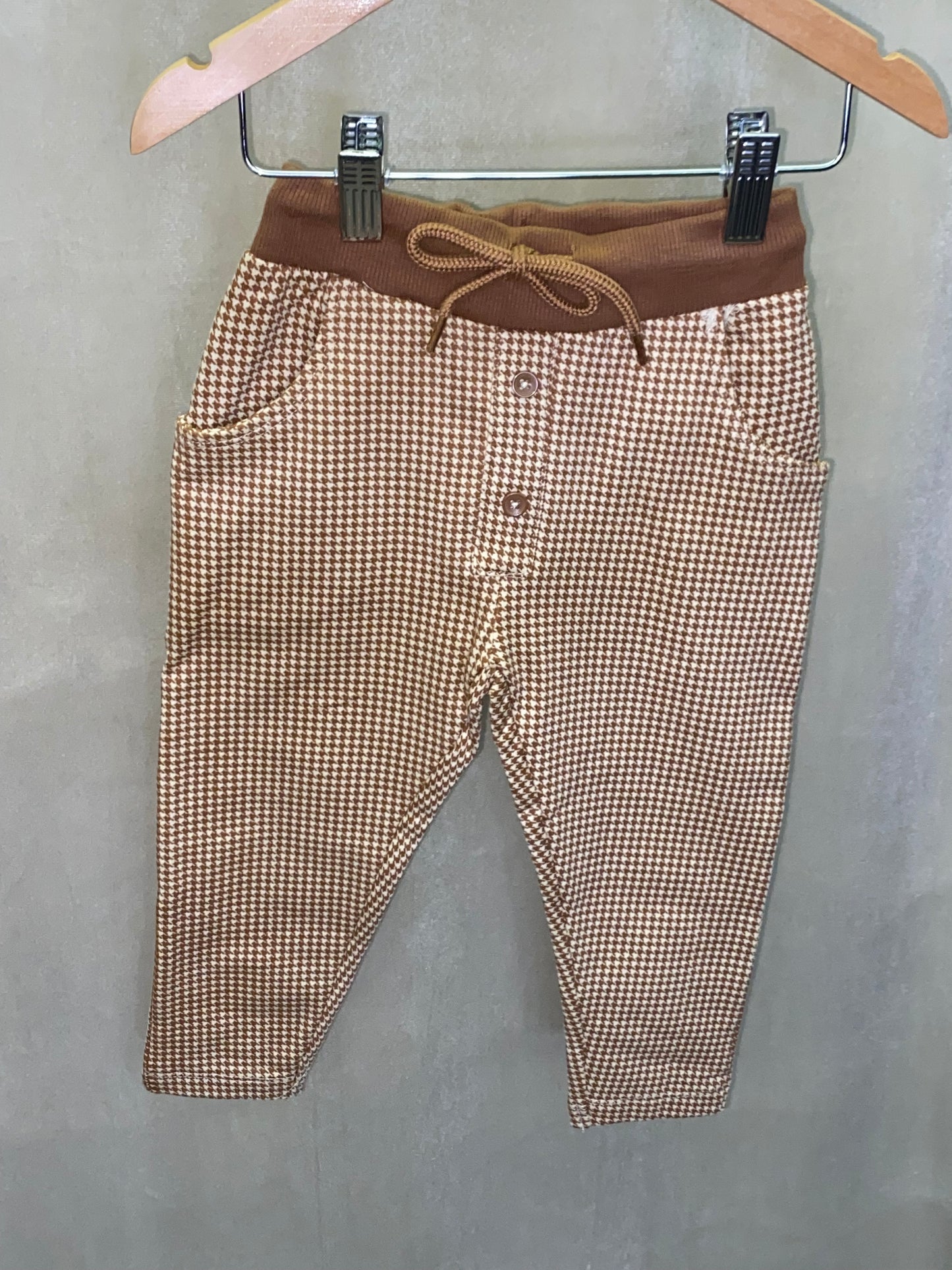 Caramel Houndstooth Fleece Jogger